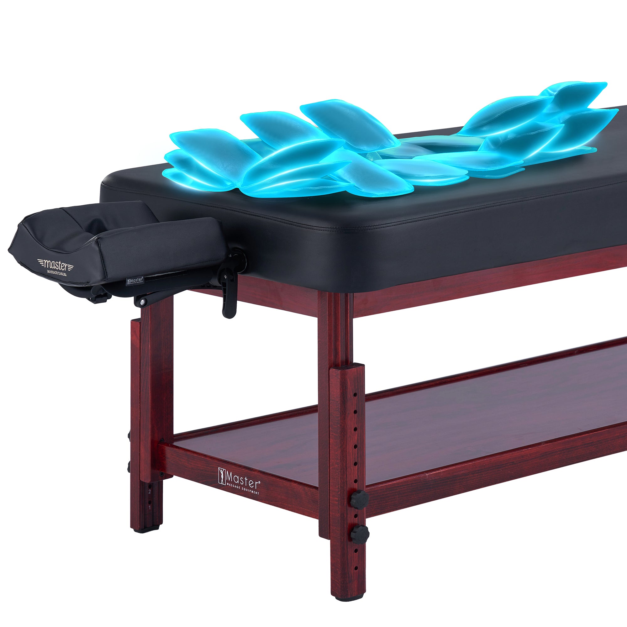 **30 AirMaster Full Body Stretching Massage Table with Airbags - 3D Lumbar Traction for Neck, Back, Waist & Hip Pain Relief - Professional & Home Use Chiropractic Table (Mahogany Frame) - Perfect for Physical Therapy, Home Relaxation & Spa Treatments**