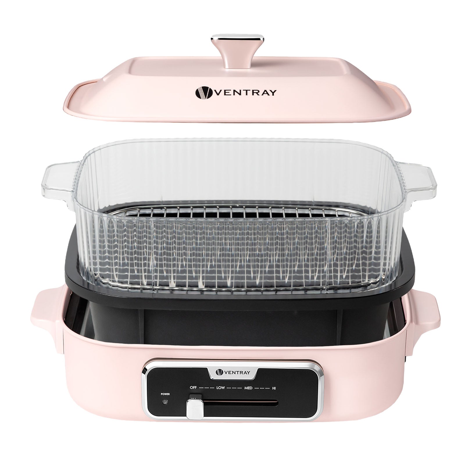 Classic 2.0 Indoor Electric Grill with Deep Fryer & Steamer - Perfect for Home Cooking, Healthy Meals & Family Gatherings