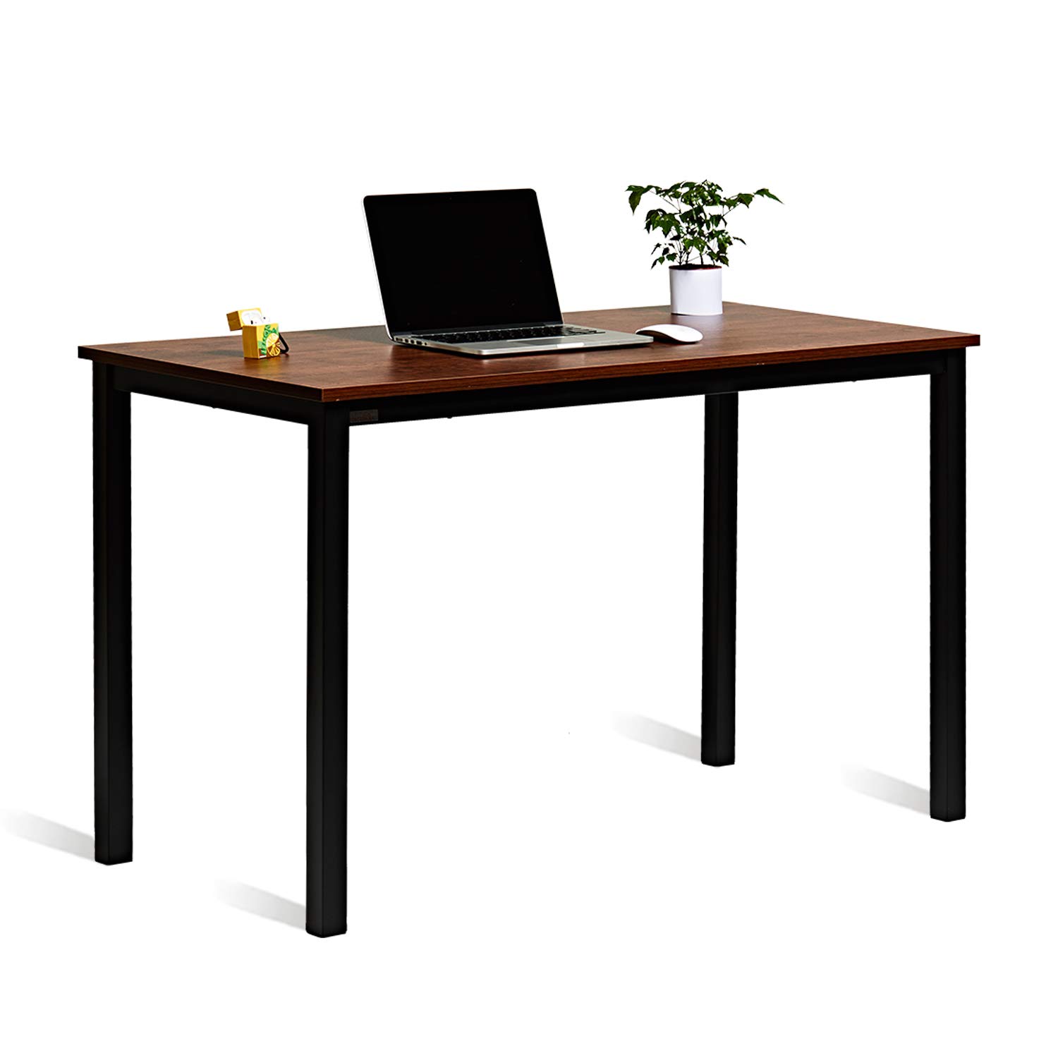 47 Inch Modern Industrial Computer Desk - Sandalwood Board with Black Legs, Home Office Workstation for PC & Laptop, Study & Work Desk for Small Spaces & Apartments