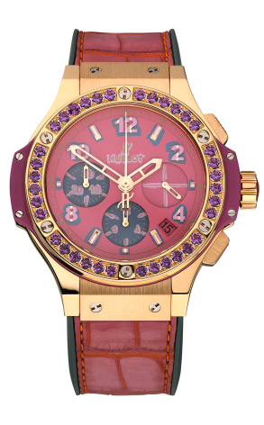Hublot Big Bang Pop Art Chronograph 18K Yellow Gold & Amethysts Ladies Luxury Watch - Perfect for High-End Fashion, Special Occasions & Collector's Items