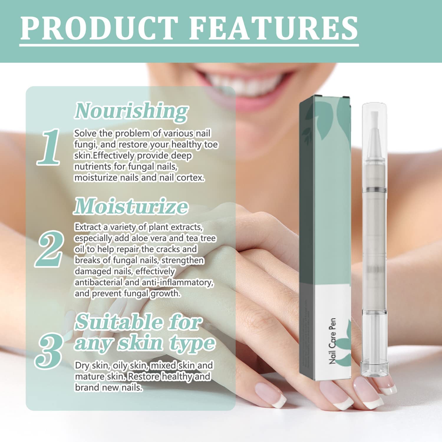 Nail Growth Serum & Repair Pen - Cuticle Oil Treatment for Toenail & Fingernail Fungus - Damaged Nail Care Set (5pcs) - Perfect for At-Home Manicures & Pedicures