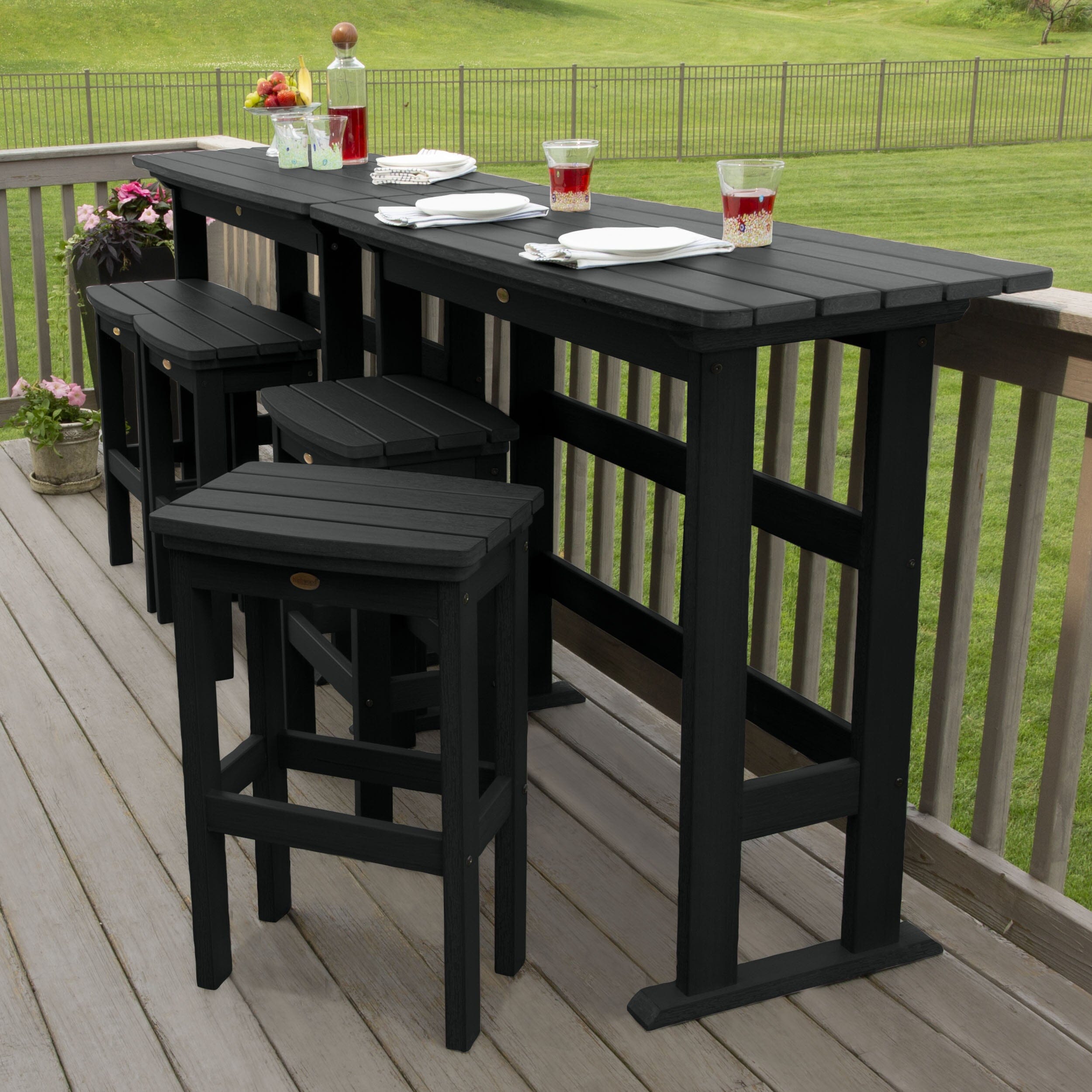 Lehigh 6-Piece Bar Height Balcony Patio Set - Outdoor Dining & Relaxing Furniture for Small Spaces