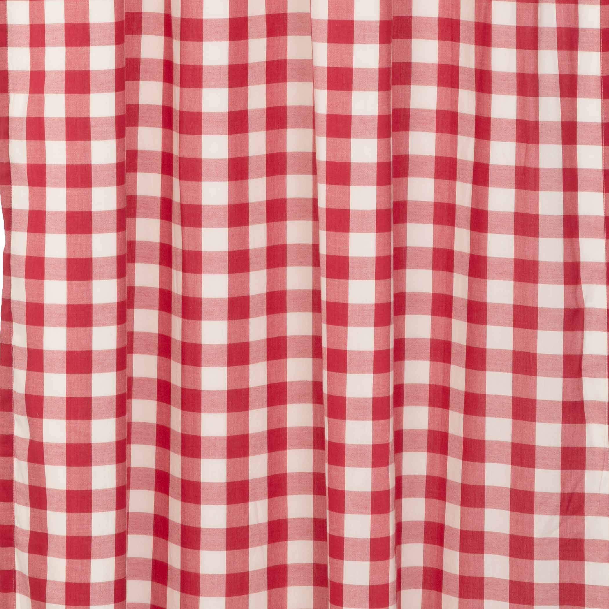 Farmhouse Red Buffalo Check Cotton Kitchen Curtains - 16x60 Inch Rod Pocket Valance with Hanging Loops - Perfect for Country Style Windows, Dining Room & Cozy Home Decor