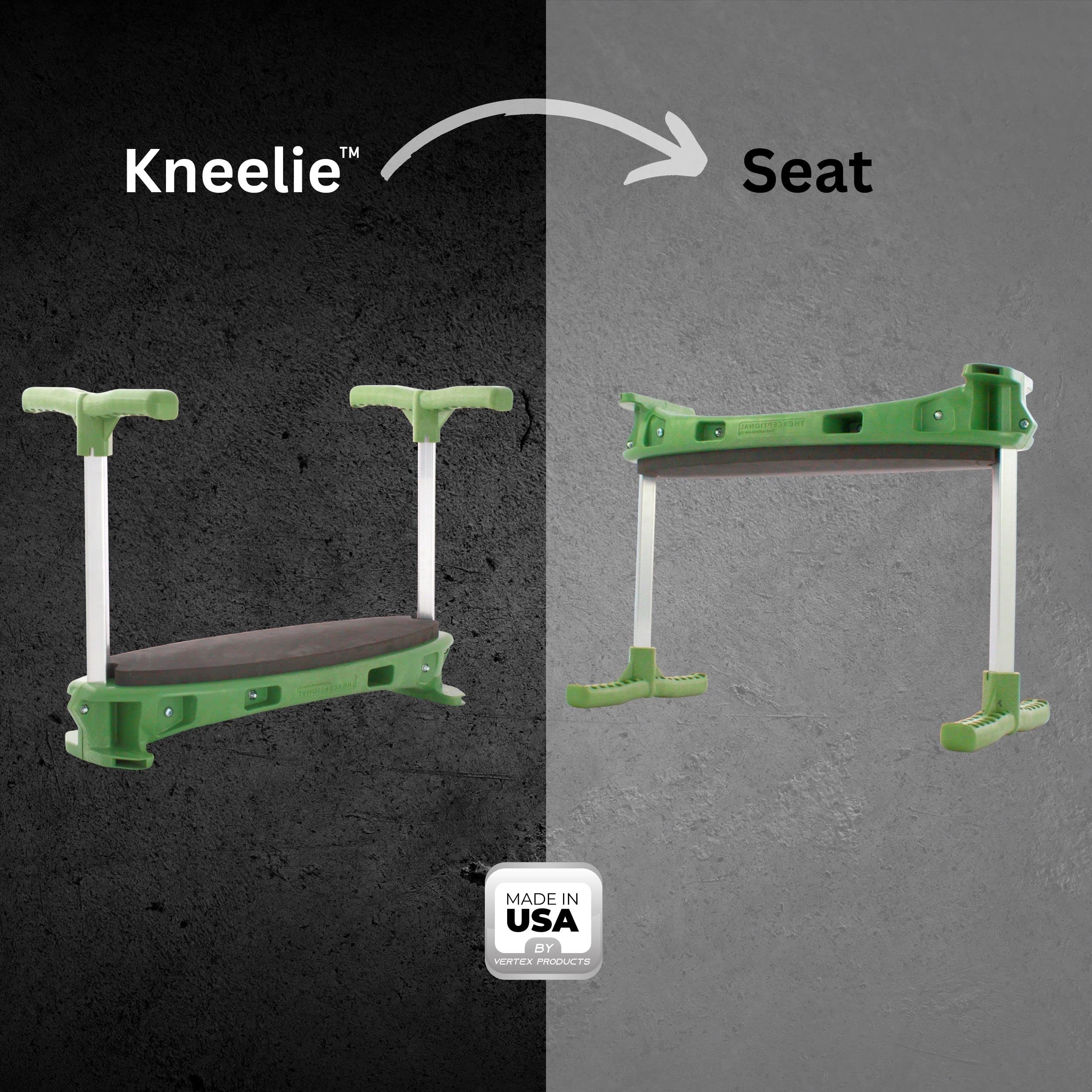 Premium Gardening Kneeler with Tush Pad & Tool Tote Bucket - Comfort Seat Kneeling Pad for Home & Garden - USA Made EX155 Model by Vertex - Perfect for Planting, Weeding & Outdoor Chores