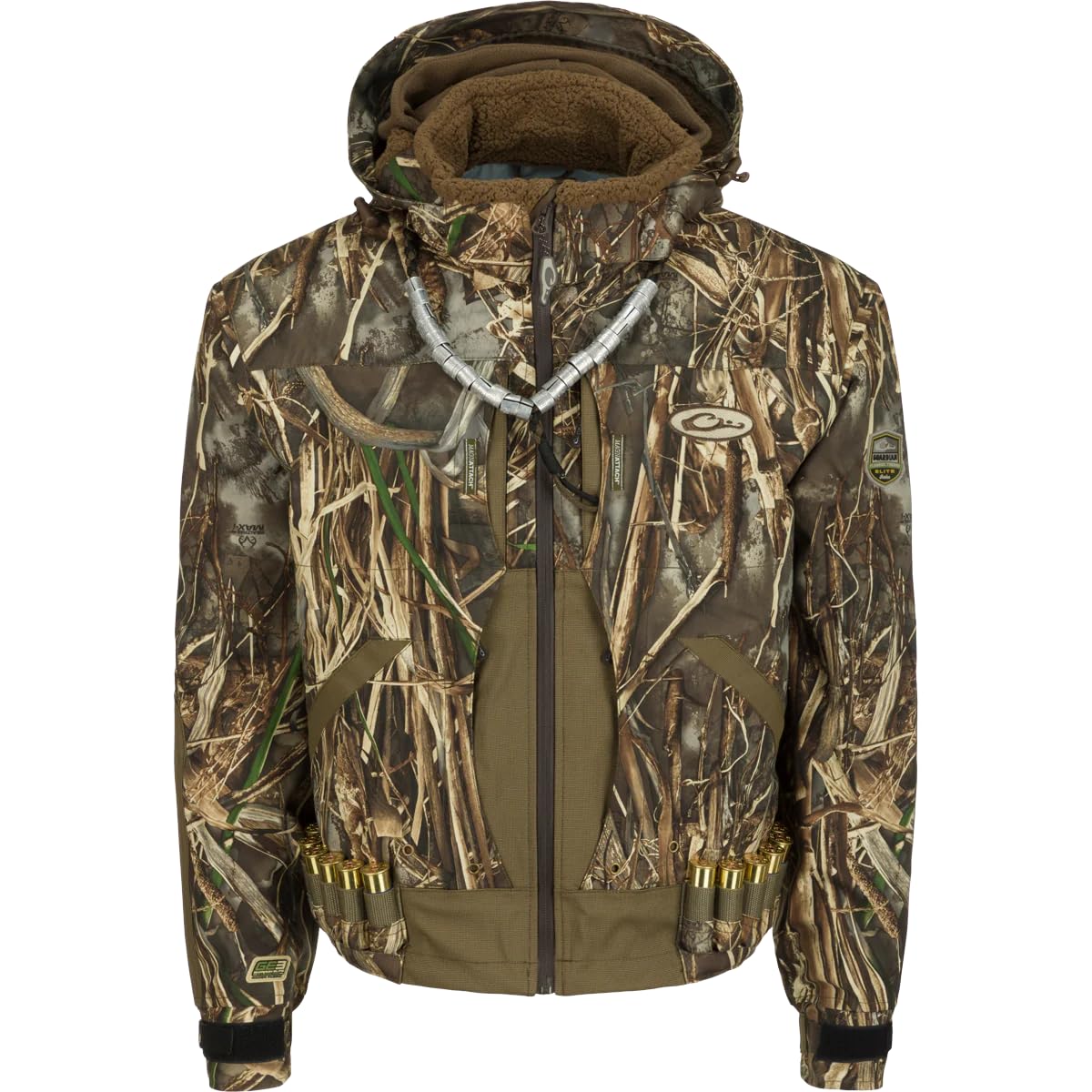 Drake Waterfowl Guardian Elite Flooded Timber Jacket - Waterproof Hunting Jacket for Men - Camo Waterfowl Hunting Gear for Duck & Goose - Ideal for Wetland & Timber Hunting Adventures