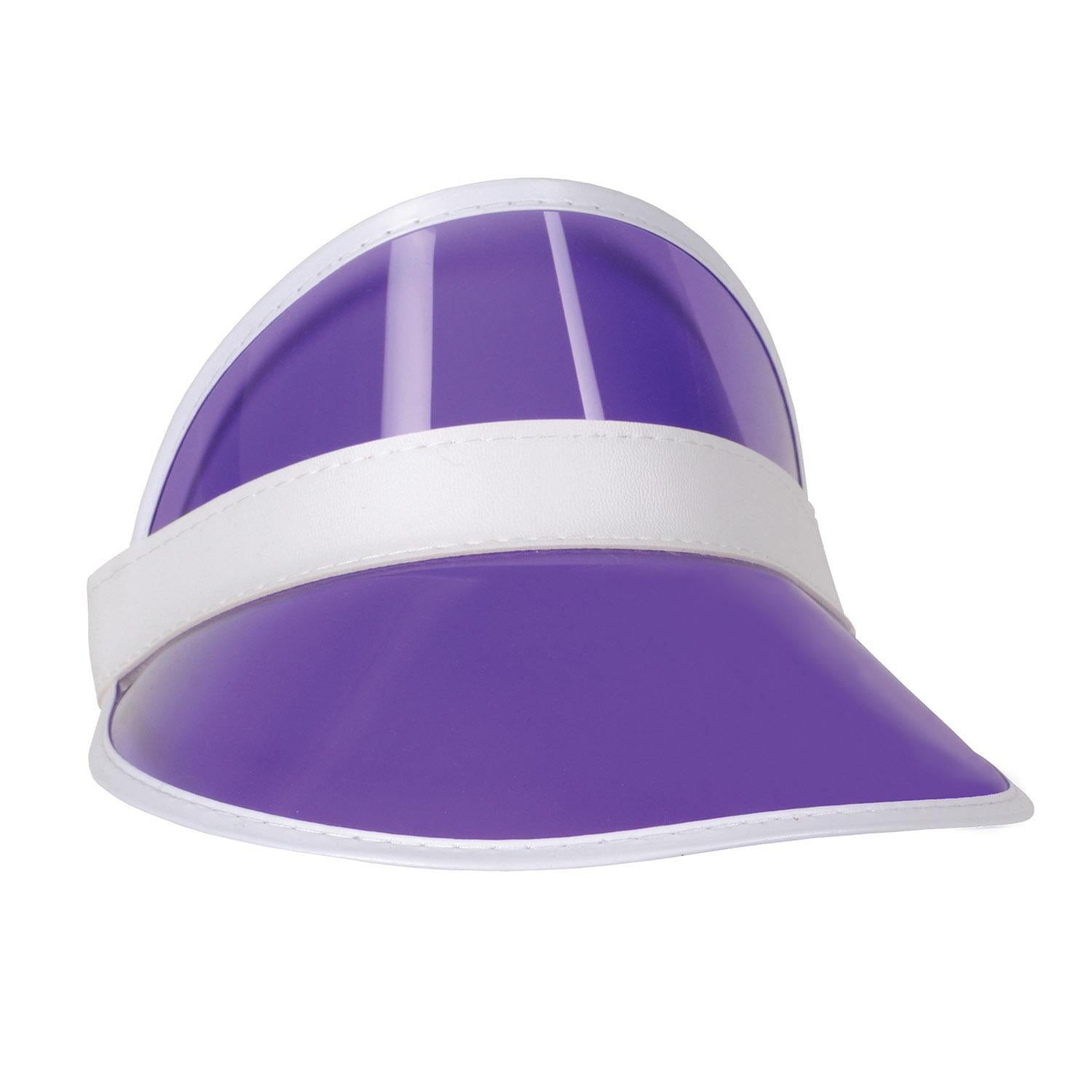 12 Pack Beistle Clear Purple Plastic Dealer's Visor - Casino Party Supplies for Poker Night, Halloween Costume Accessories & Themed Events