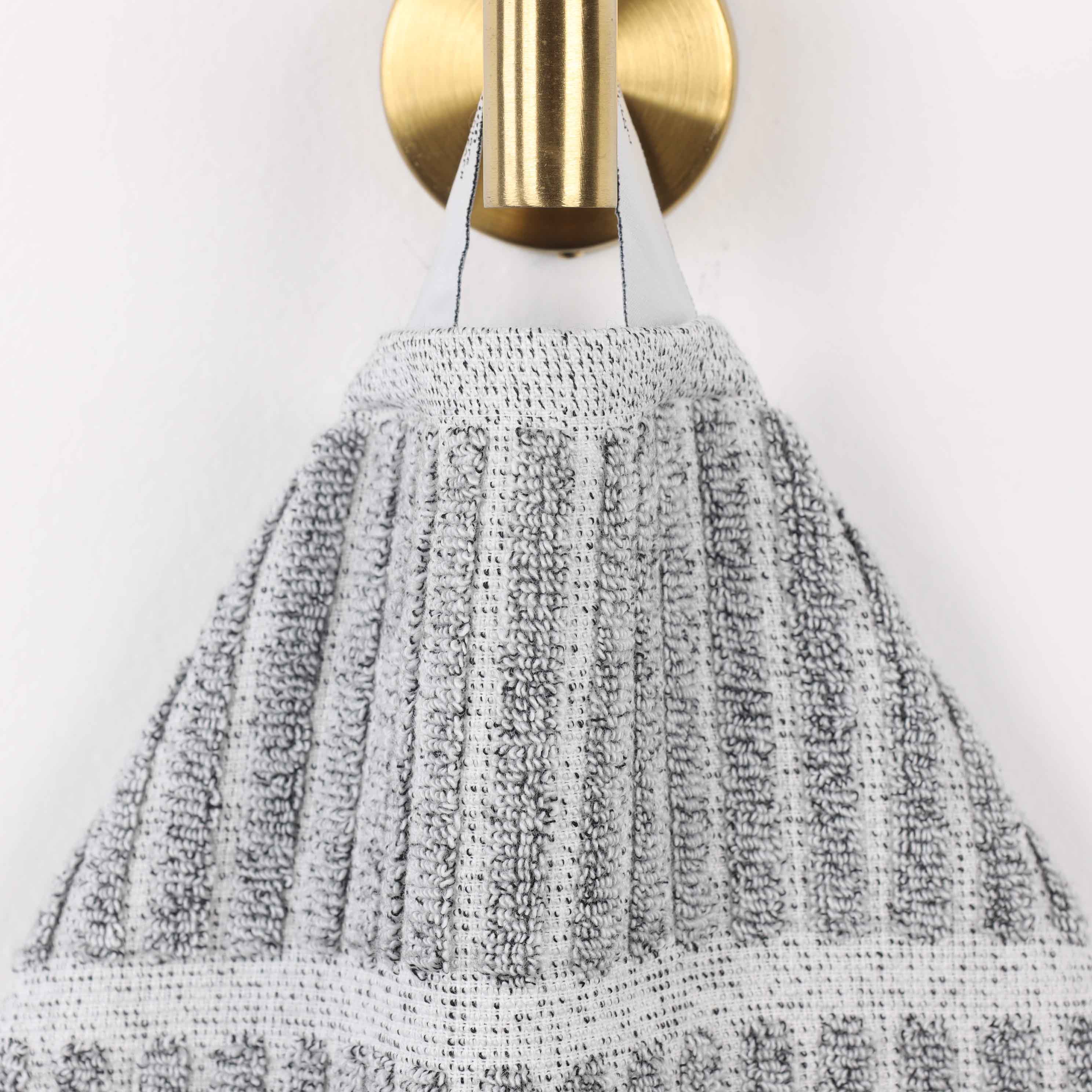 Premium Juno Cotton Blend Medium Weight Checkered Border Bath Towels - Ultra Absorbent & Soft, Set of 2 (Grey/White) | Luxury Bath Sheets for Spa, Hotel & Home Use