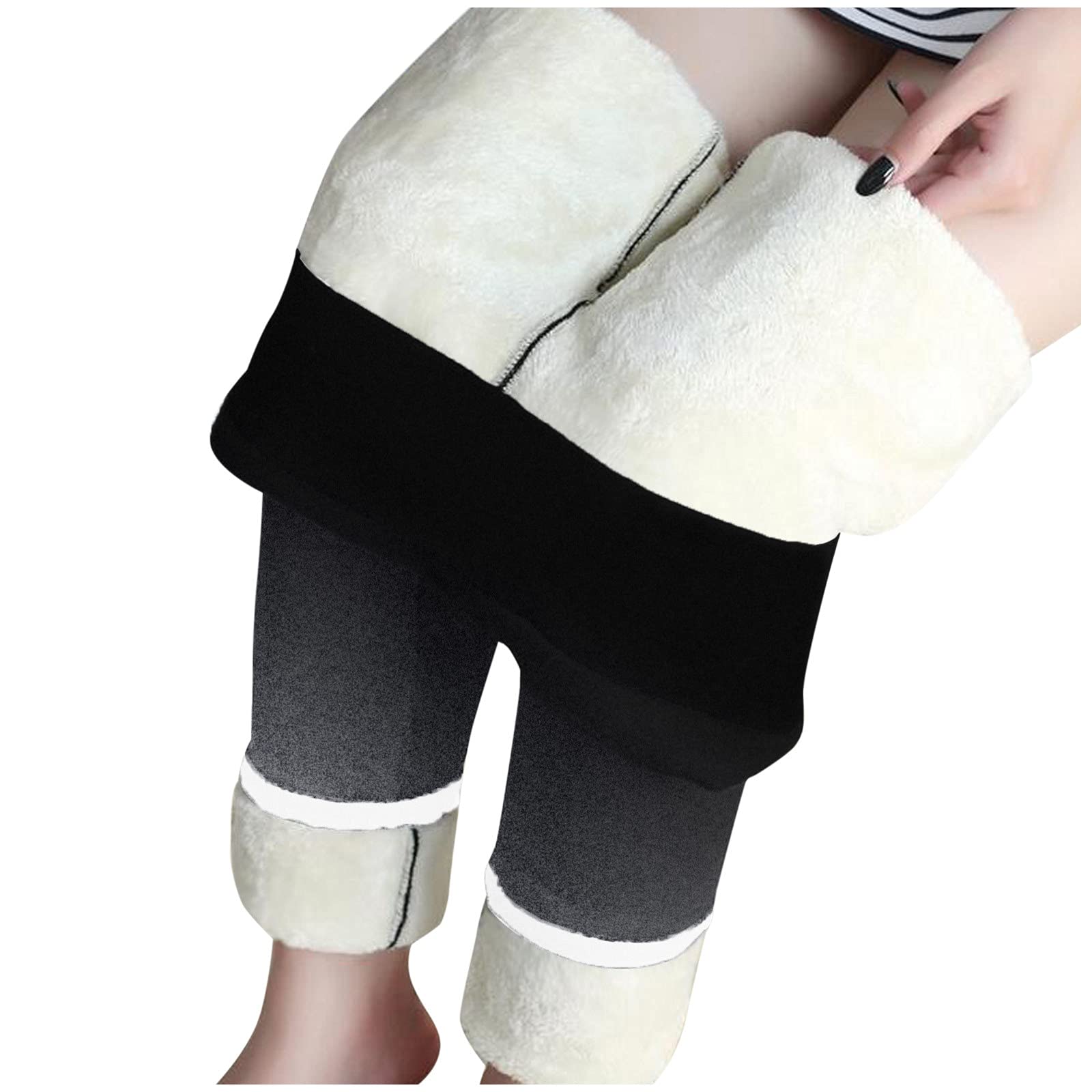 Women's Full Length Thermal High Waist Fleece Lined Gradient Capris & Men's Cotton Thermal Underwear - Winter Workout & Outdoor Activities