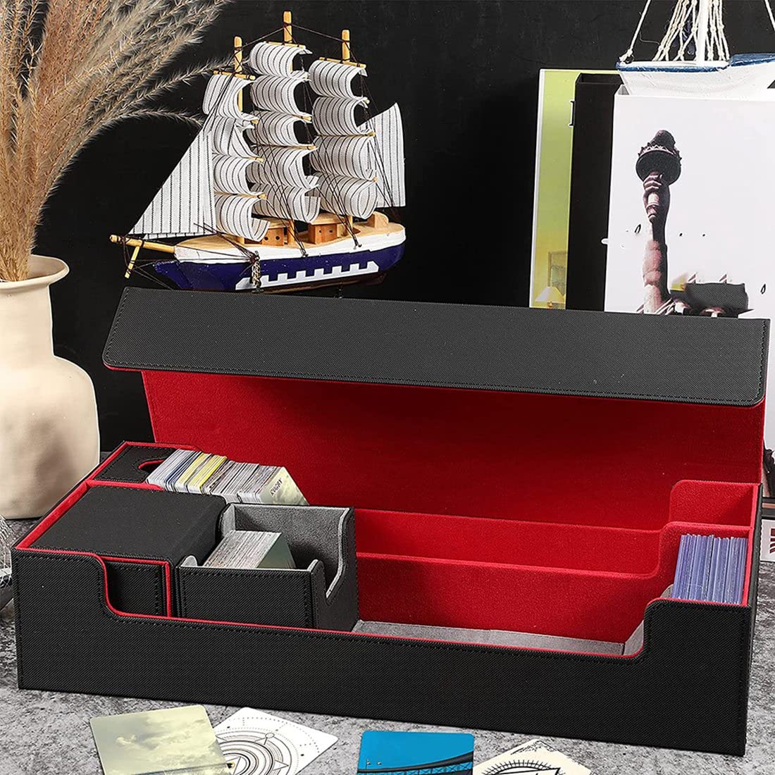 FutureHight Premium Magnetic Deck Box - Holds 550+ Cards, Commander & Card Storage Box - Durable Card Protector for MTG, Yugioh, Pokemon (Perfect for Gaming, Collecting & Travel)
