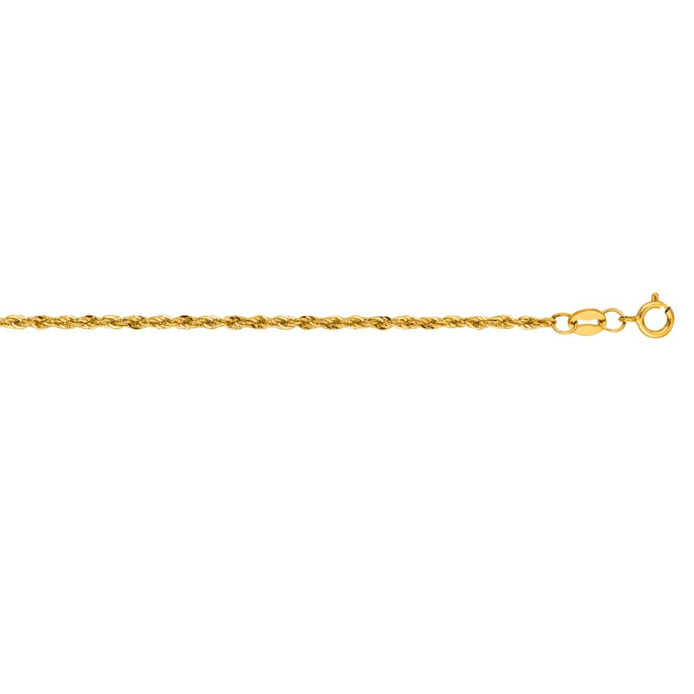 10K Gold 1.5mm Diamond Cut Lite Rope Chain Necklace for Men & Women - Perfect for Everyday Wear, Gifts & Special Occasions