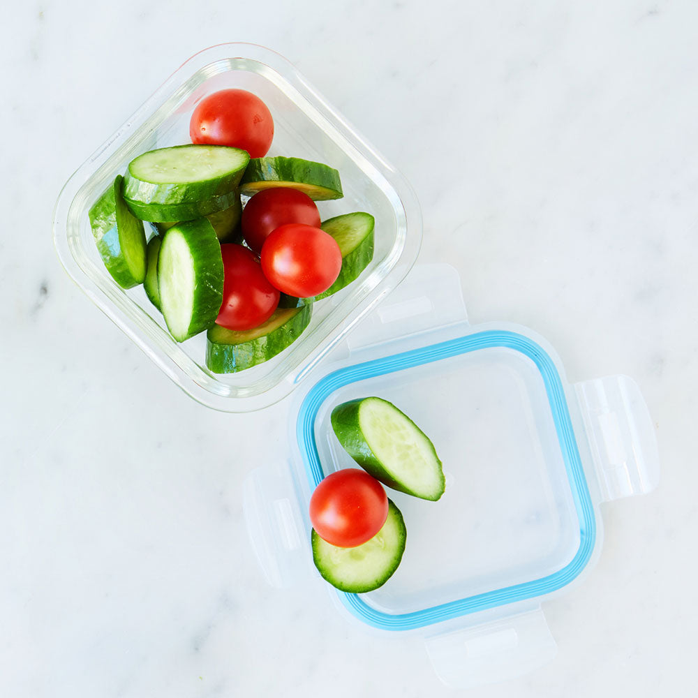 Premium Glass Food Storage Containers with Lids - 300ml Square Meal Prep Containers for Lunch, Leftovers & Meal Prepping | Airtight, Microwave & Dishwasher Safe