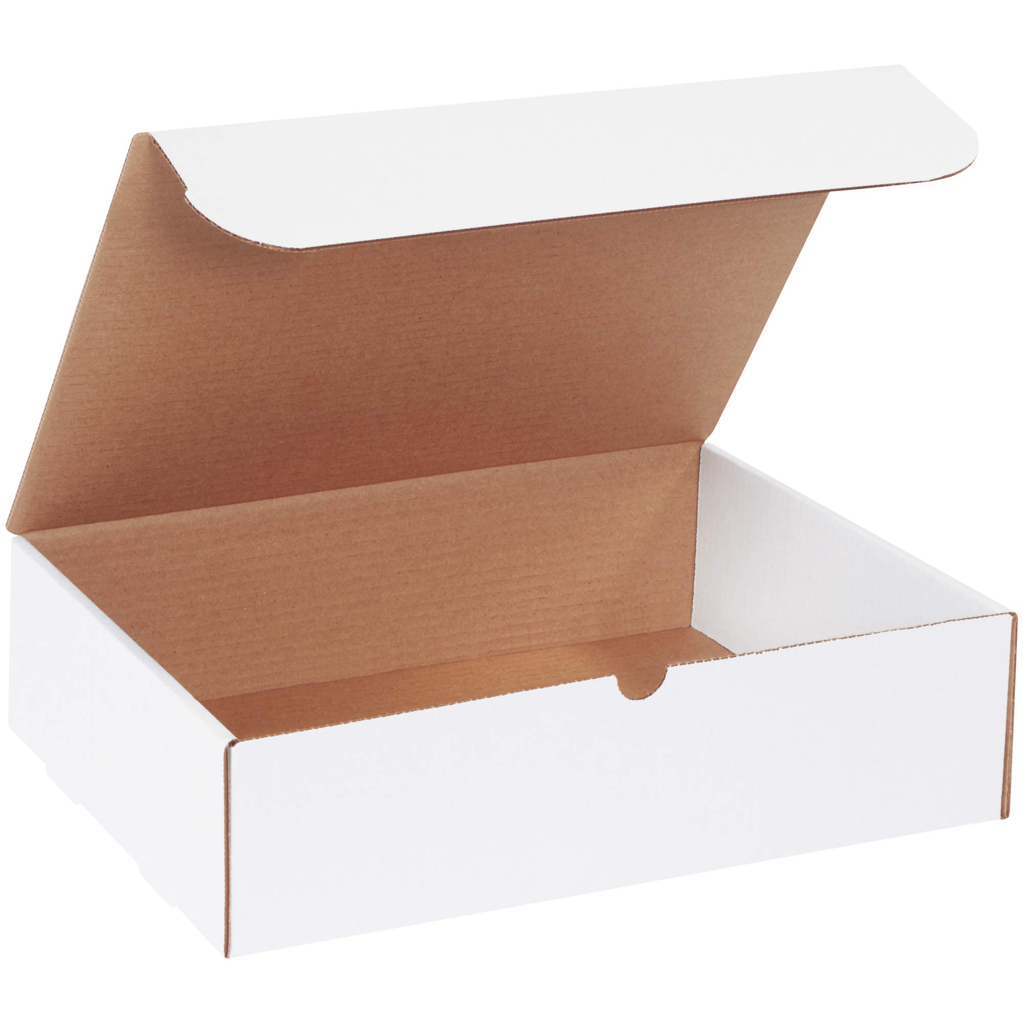 BOX USA BMIBMS1000 White Corrugated Mailers 15 1/8 x 11 1/8 x 4 Inches - Pack of 50 Shipping Boxes for Mailing, Packaging, and Ecommerce