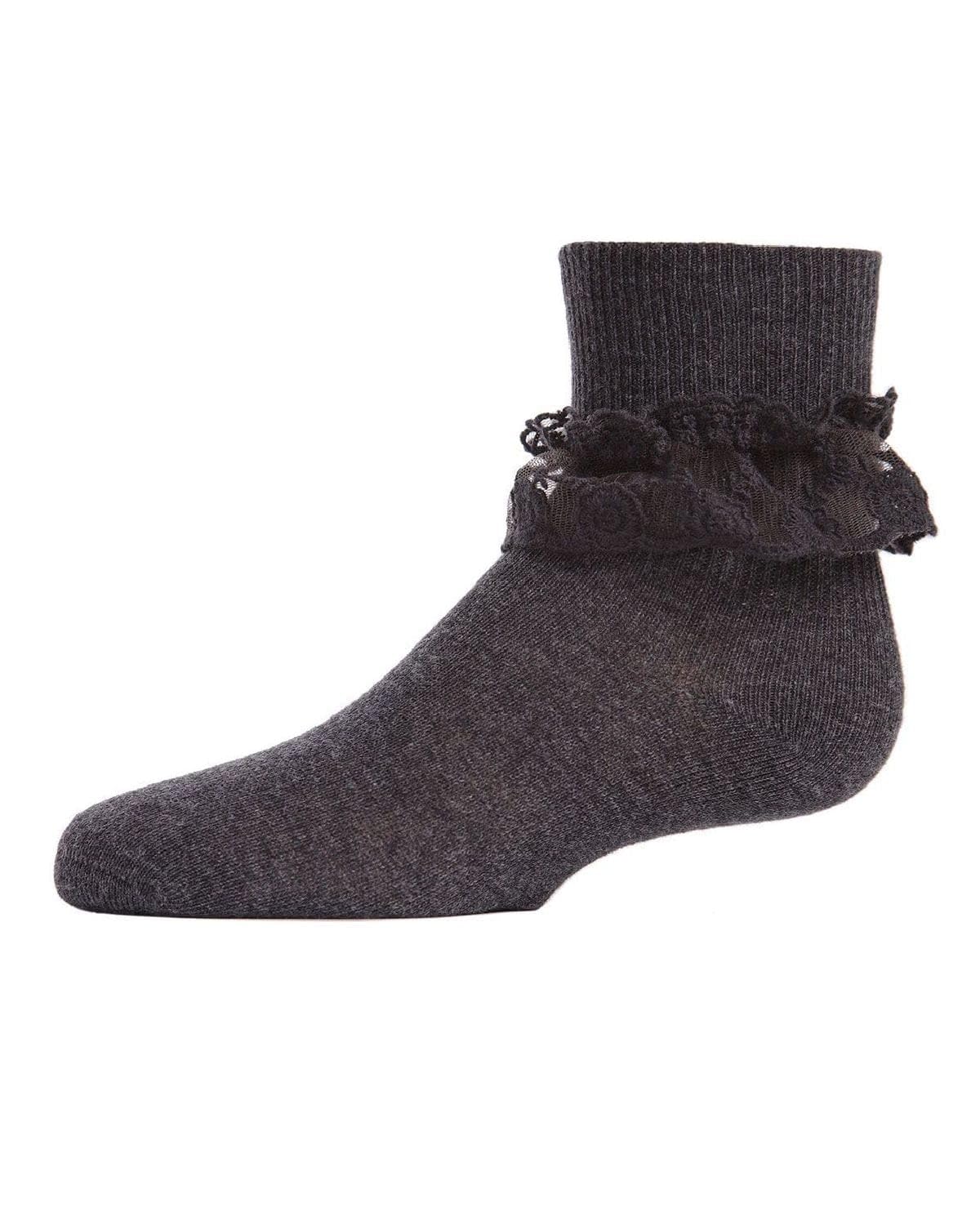 MeMoi Girls' Layered Lace Cotton Blend Anklet Socks - Cute & Comfortable for School, Party & Everyday Wear