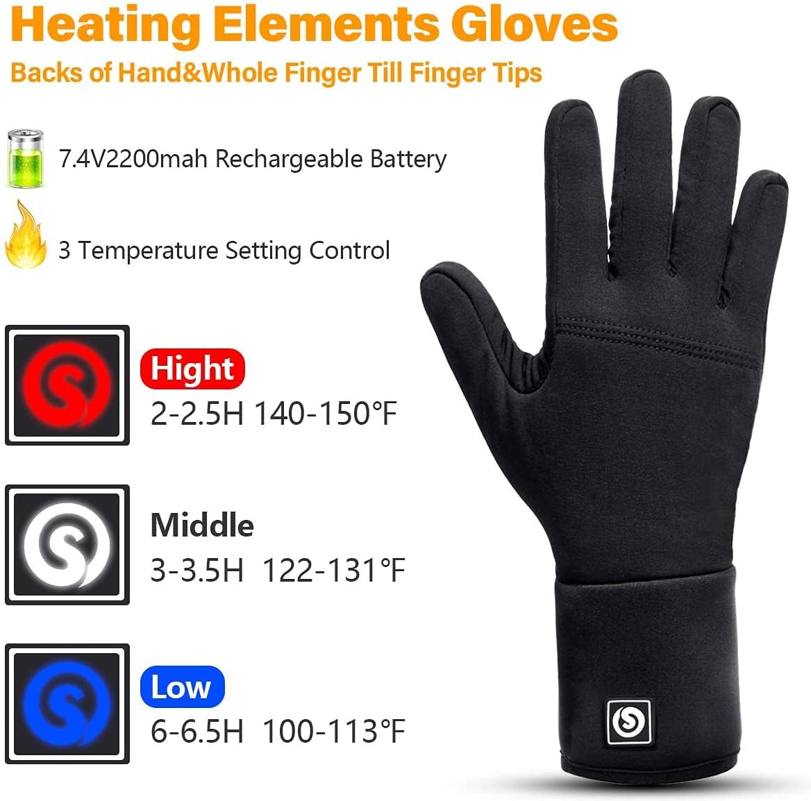 DAY WOLF Rechargeable Heated Gloves for Men & Women - Battery-Powered Electric Hand Warmers for Winter Sports, Snow Biking, Skiing, Cycling, Hunting & Snowboarding - Stay Warm in Cold Weather Outdoor Activities
