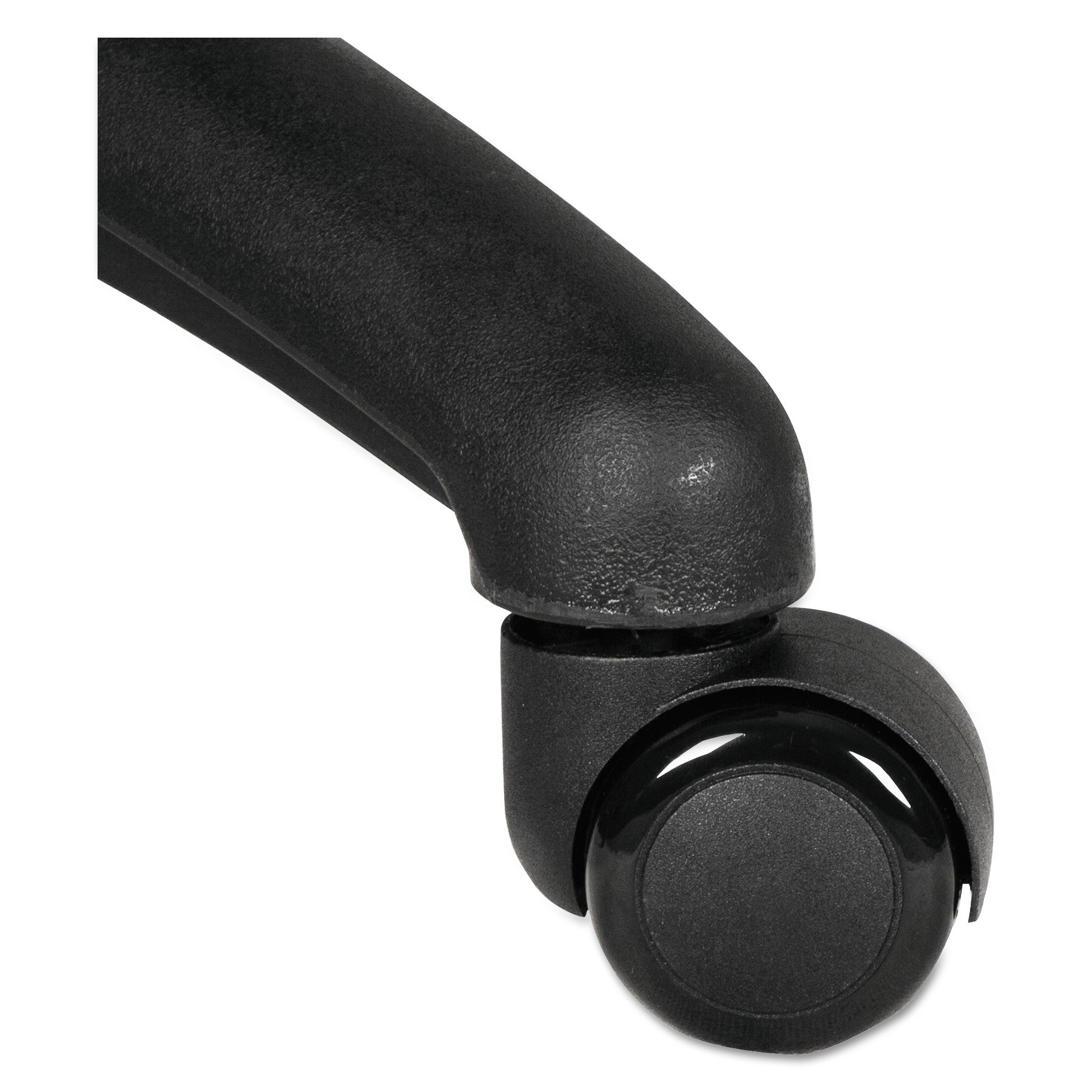 Alera® Dual Wheel Hooded Casters with Grip Ring Type B Stem - Set of 5 Black Soft Nylon Wheels for Office Chairs, Furniture & Equipment Mobility