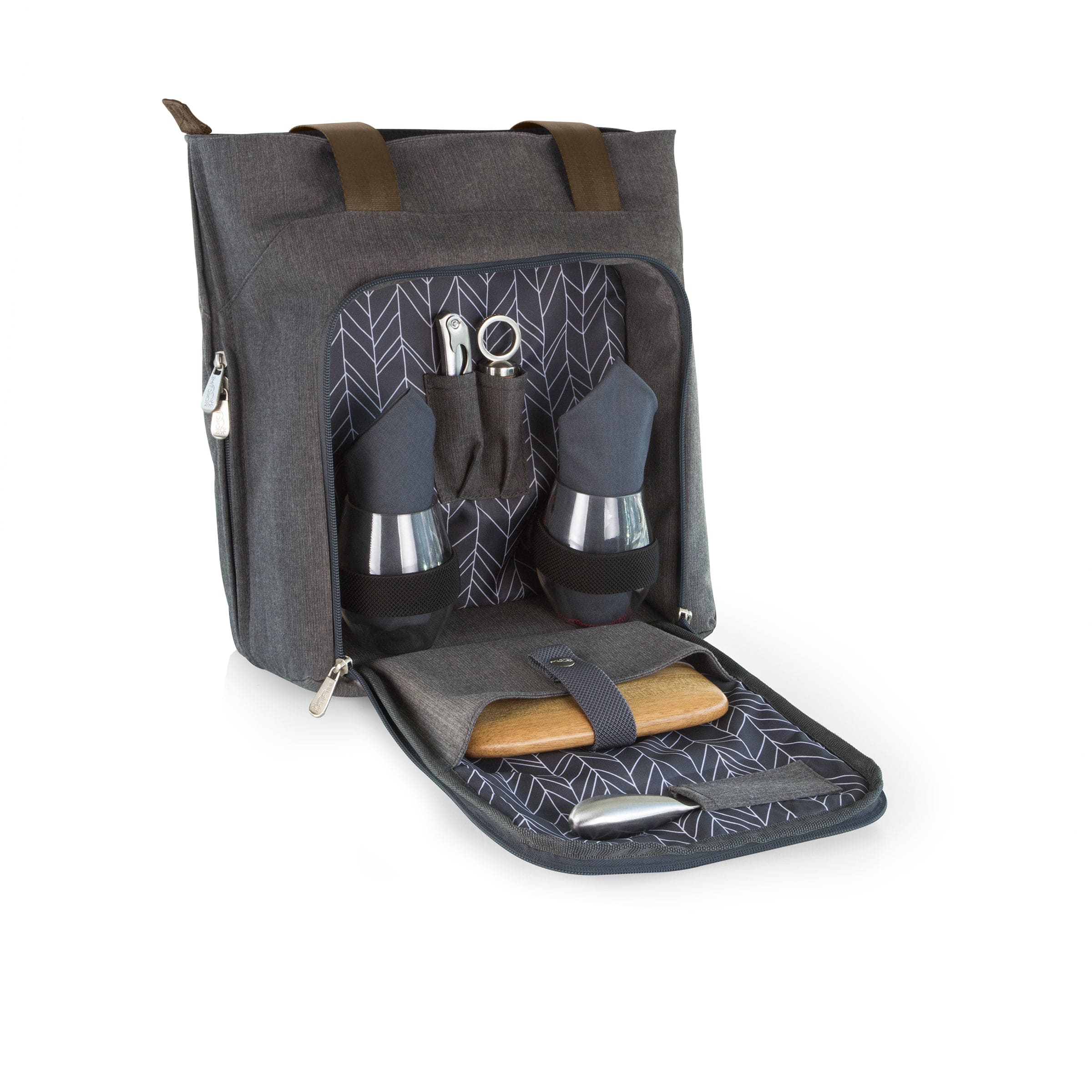 Picnic Time Sonoma Wine & Cheese Tote - Insulated Cooler Bag for Wine Bottles & Cheese - Perfect for Outdoor Picnics, Beach Trips & Camping