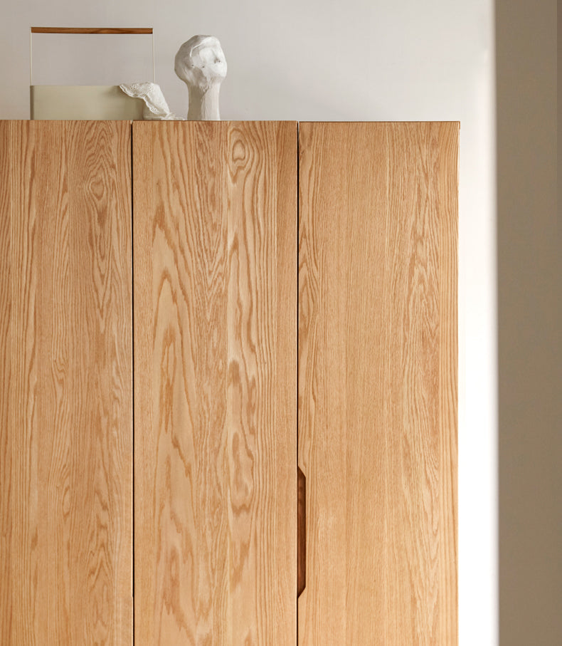 Solid Oak Wood Wardrobe - Premium Quality, Spacious Storage for Bedroom, Closet & Home Organization