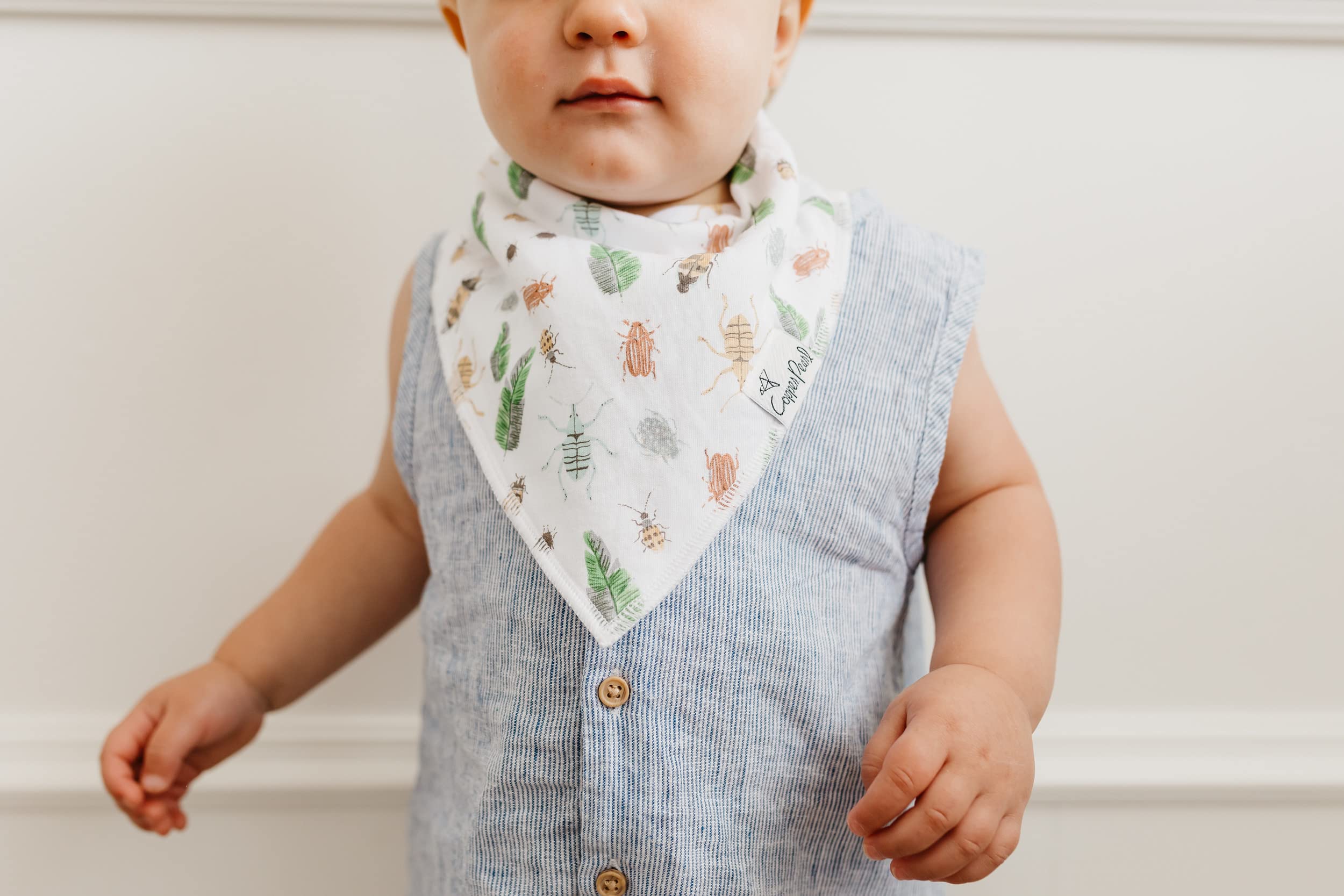 Copper Pearl Baby Bandana Drool Bibs - 4 Pack Soft Absorbent Teething Bib Set for Newborns & Infants (Peanut Design) - Perfect for Feeding, Teething & Drool Protection