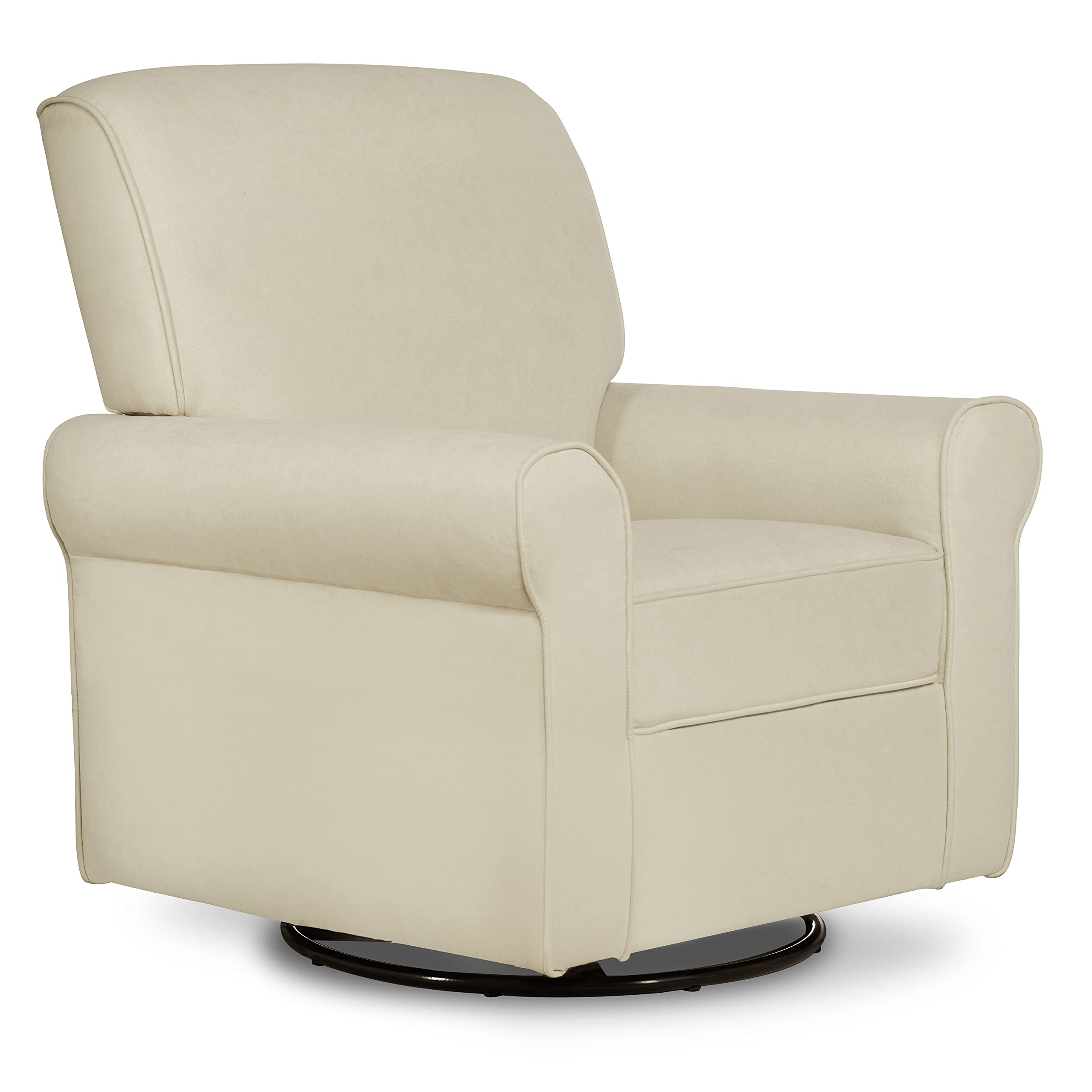 London Upholstered Plush Swivel Glider Chair - Ergonomic Nursery Rocker with Tool-Free Assembly | Greenguard Gold Certified Eco-Friendly | Perfect for Baby Nurseries, Breastfeeding & Relaxation