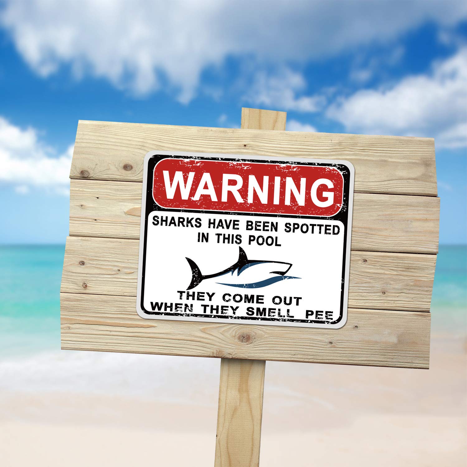 8 Styles Shark Zone Party Decorations - Funny Beware of Sharks Wall Signs for Boys & Girls Birthday, Ocean Shark Theme Party Supplies with Adhesive Wall Stickers | Perfect for Underwater Themed Parties, Pool Parties & Kids Room Decor