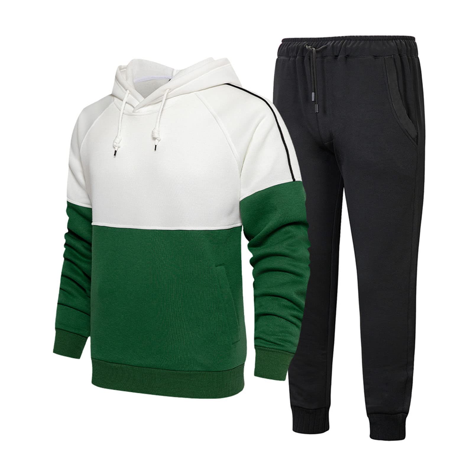 Men's Athletic Jogging Suits Set - Breathable Running Tracksuit with Patchwork Design for Gym & Outdoor Workouts - Perfect for Jogging, Training & Casual Wear