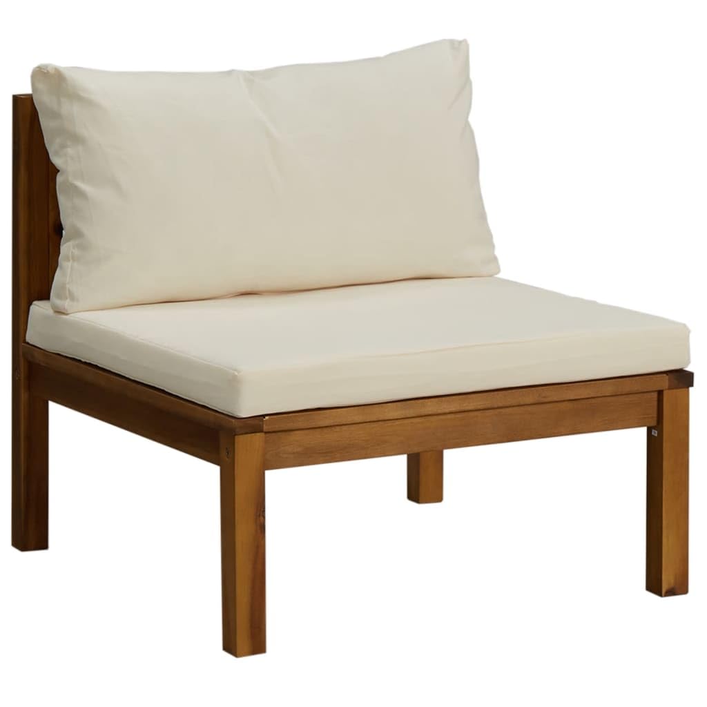 vidaXL 2-Piece Patio Sofa Set with Cushions, Modular Sectional Outdoor Furniture with Coffee Table - Solid Acacia Wood Rustic Garden Sofa for Backyard, Deck, Poolside & Patio Relaxation