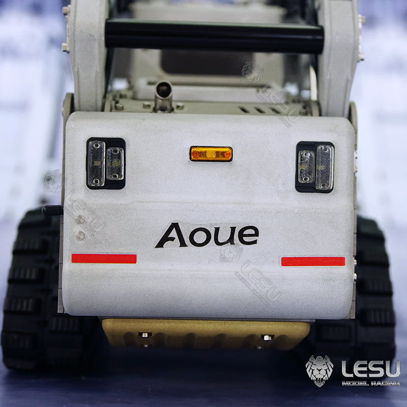 Customized LESU 1:14 Scale RC Hydraulic Aoue LT5 Tracked Skid Steer Loader - Metal RTR Model with Fork, Bucket, Sieve Bucket, Gripper Clamp & Trailer Upgrade Parts - Perfect for Construction Simulation, RC Hobbyists & Collectors