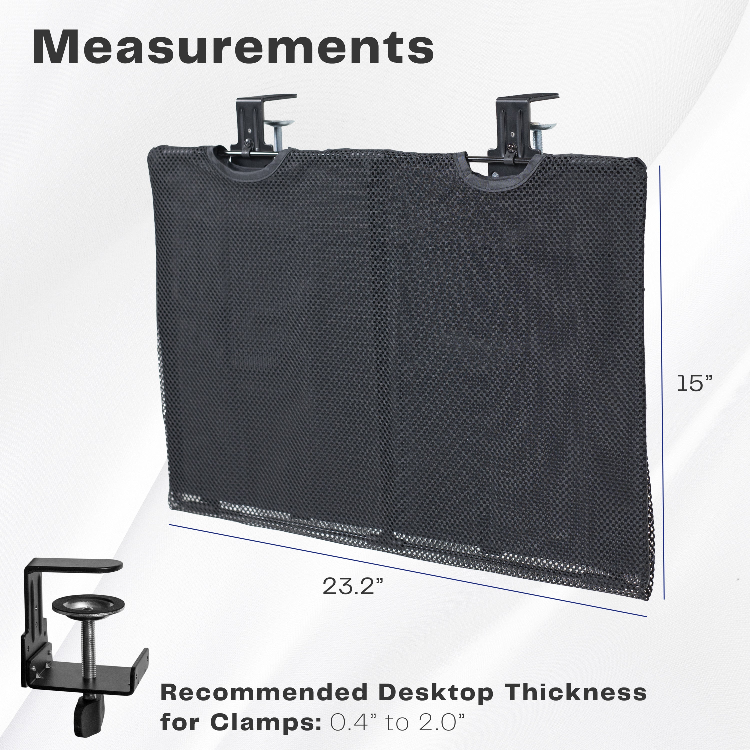 Cable Management Desk Skirt - Under Desk Cable Organizer with Clamp, Wire Hider for Home Office & Gaming Setup - Perfect for Computer, TV, and Workspace Cable Organization