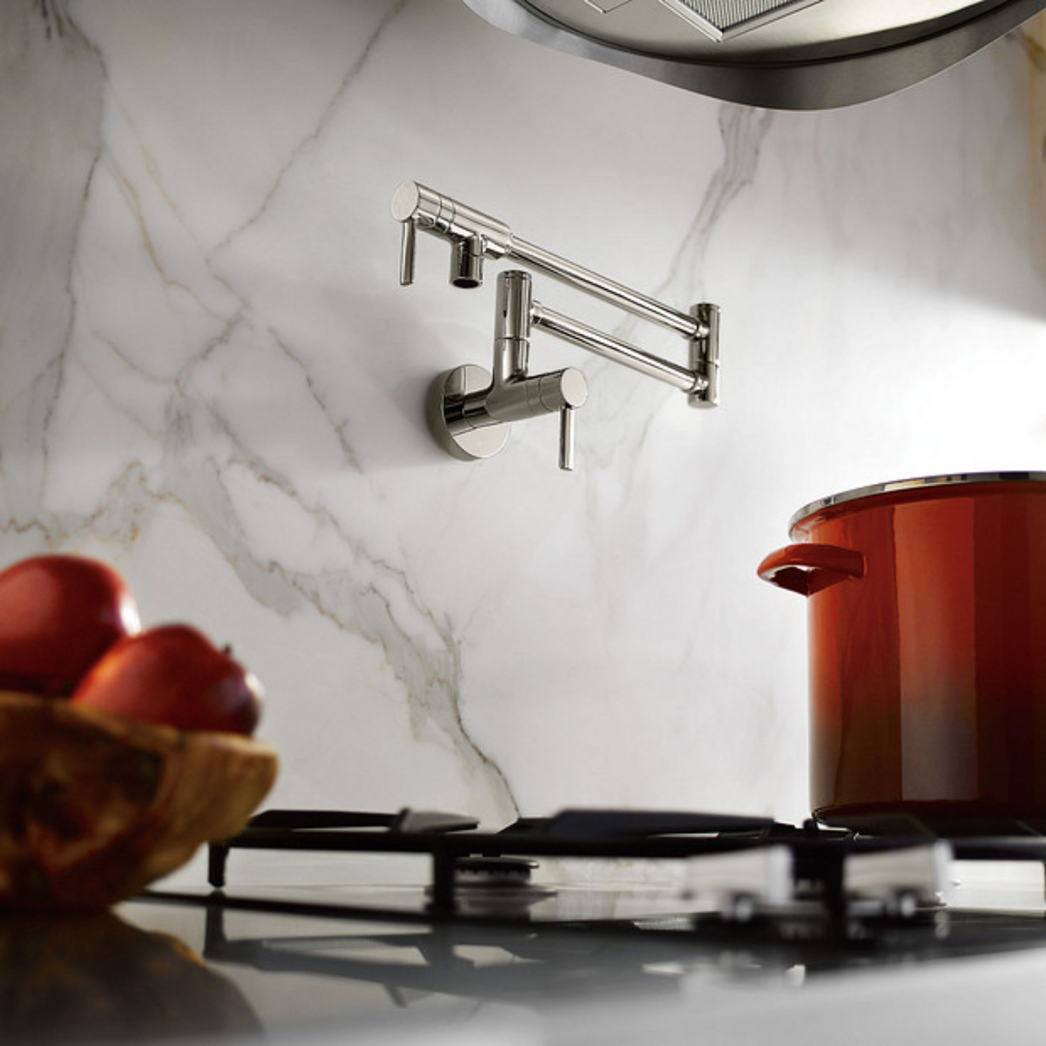 Moen Modern Pot Filler Chrome Two Handle Kitchen Faucet - Hot and Cold Water Sprayer for Cooking, Filling Pots & Pans - Perfect for Home Chefs and Professional Kitchens