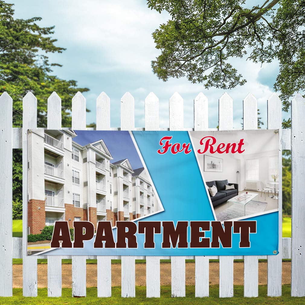 Vinyl Banner Multiple Sizes 48x96 Inches - Weatherproof Outdoor Business Sign with 8 Grommets for Rent Apartment Advertising, Yard Signs & Industrial Use | Perfect for Storefronts, Events & Construction Sites