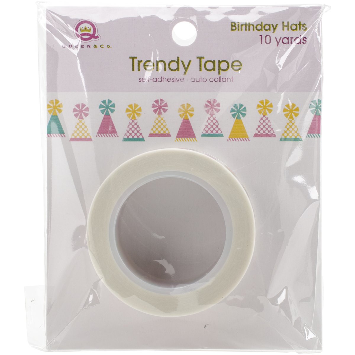 Queen & Co Trendy Tape - 10 Yards Decorative Washi Tape for Scrapbooking, DIY Crafts, Birthday Party Decorations & Gift Wrapping - Perfect for Card Making, Journals, and Home Decor Projects