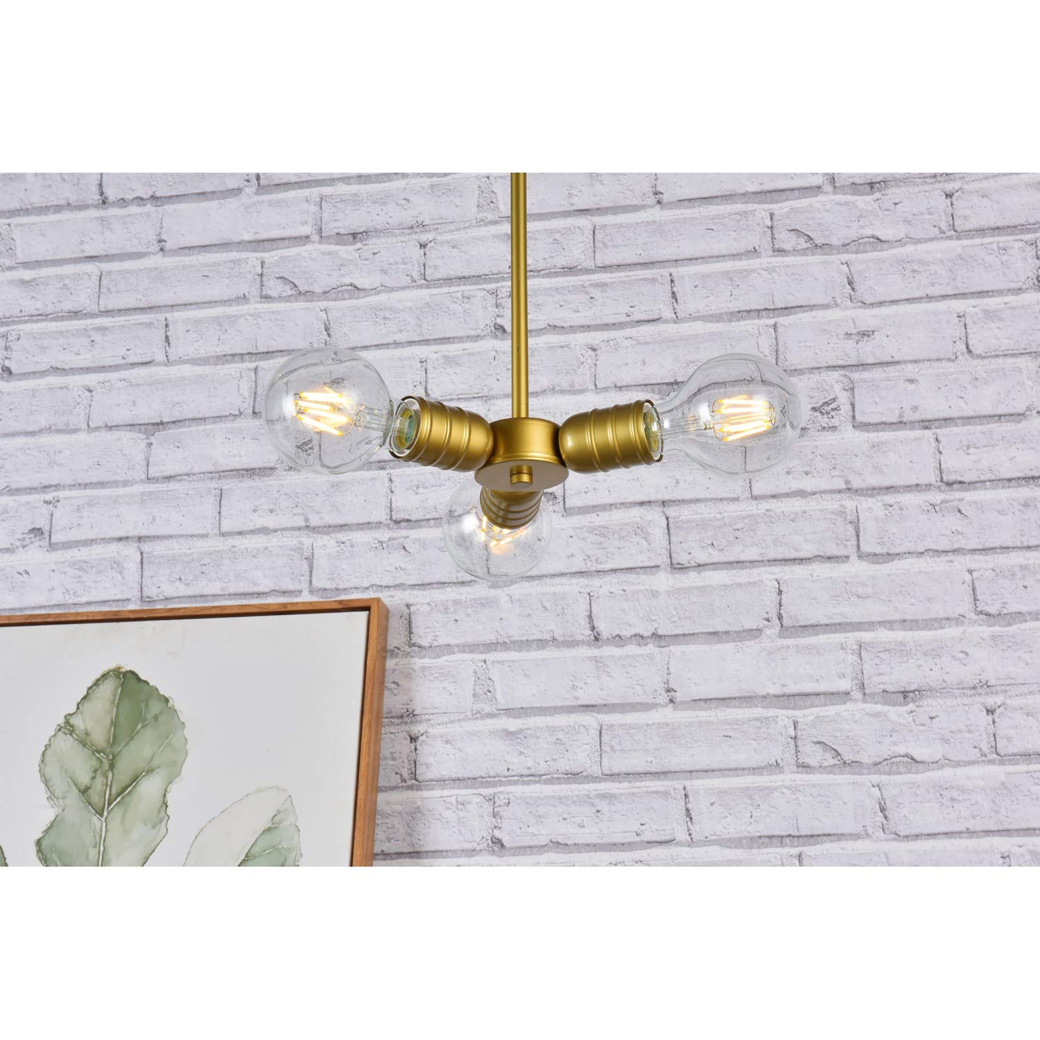Reyes 3-Light Brass Pendant Lighting Fixture - Vintage Industrial Ceiling Light for Dining Room, Kitchen Island & Entryway