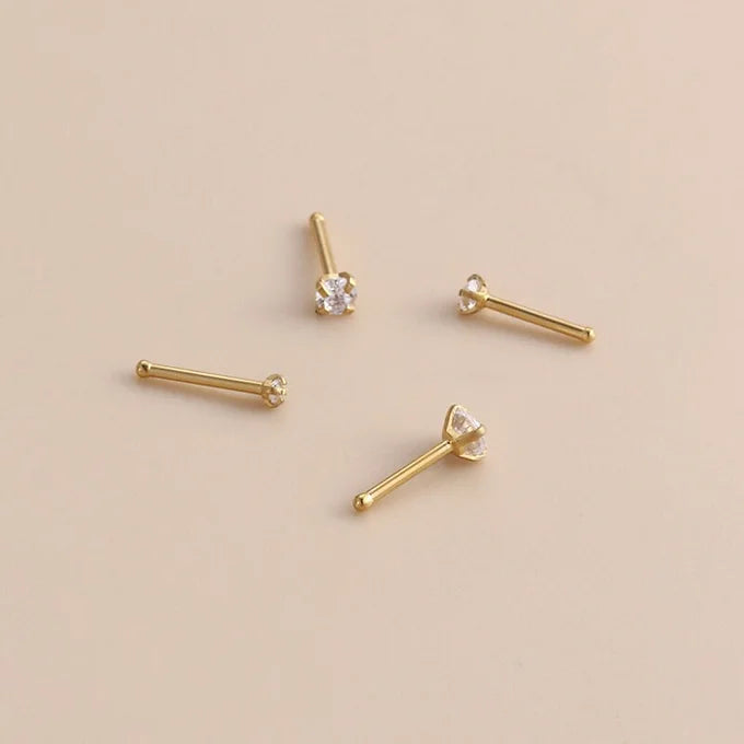 18K Gold Small Nose Stud Piercing Jewelry - Dainty Nose Ring for Women | Perfect for Everyday Wear, Special Occasions & Gifts