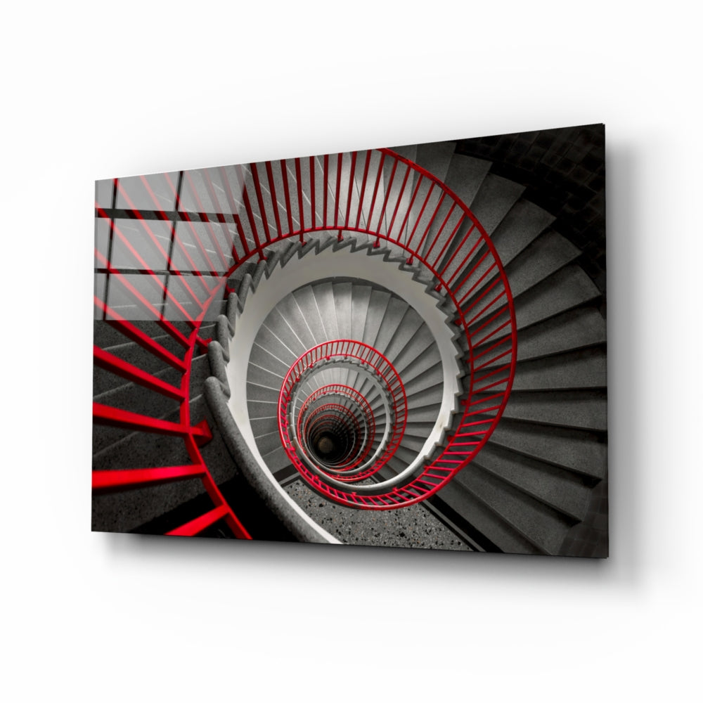 Red Staircase - Modern Home Decor for Living Room, Bedroom & Office | Durable & Stylish Design for Indoor Spaces