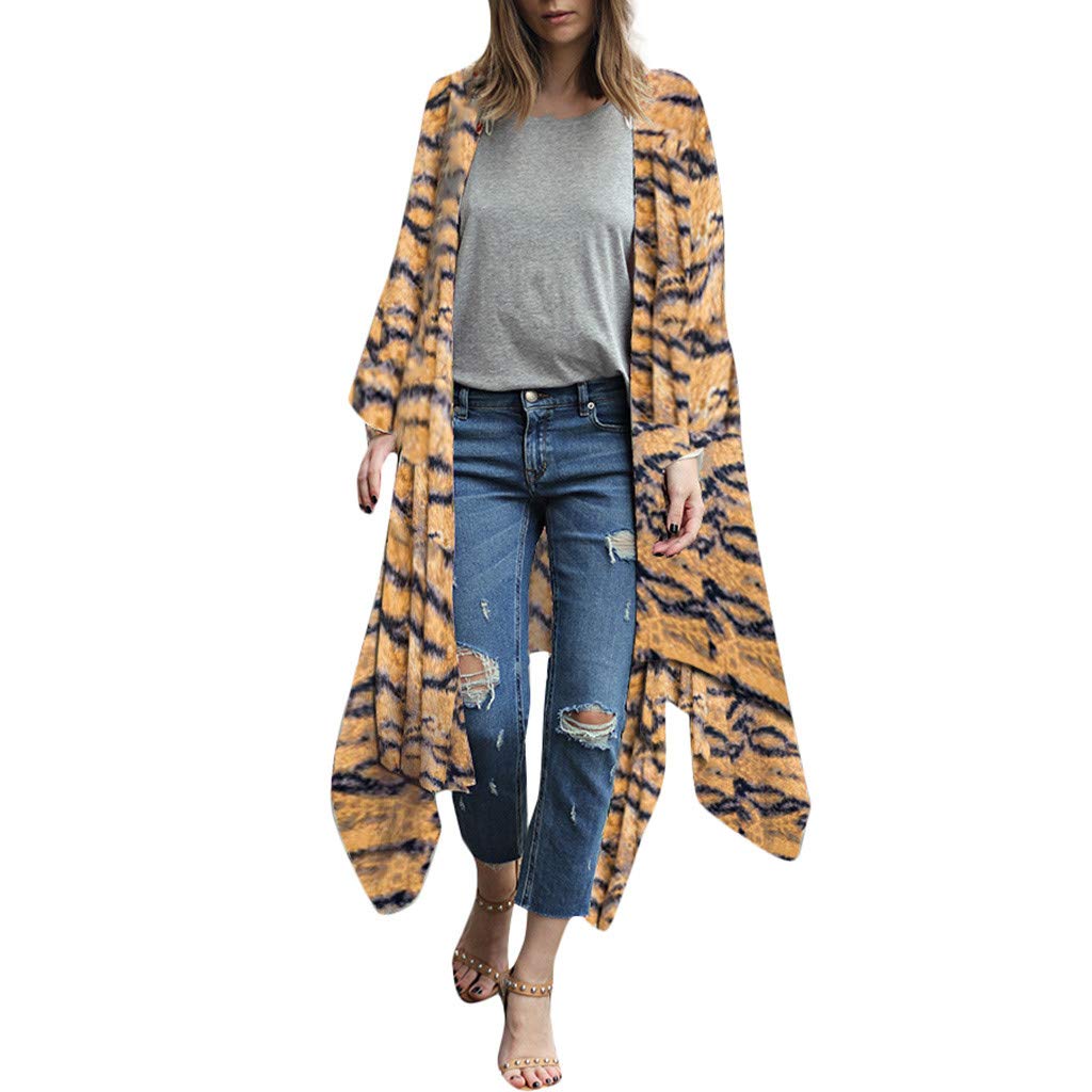 Lightweight Sheer Long Flowy Floral Kimono Cardigan for Women - Long Sleeve Loose Blouse Top - Perfect for Beach Cover-Up, Boho Outfits & Casual Wear