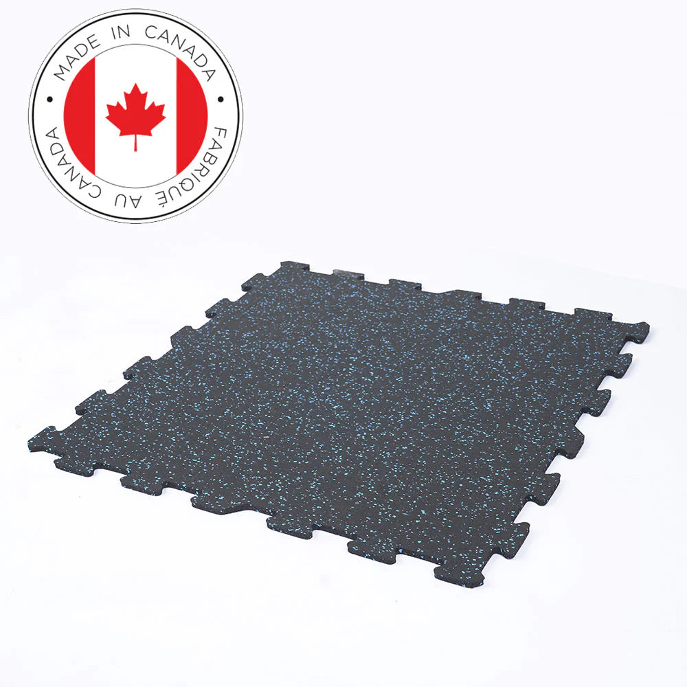 Gronk Fitness 2x2 8MM Interlocking Rubber Floor Tiles - Durable Gym Flooring for Home & Commercial Workout Areas