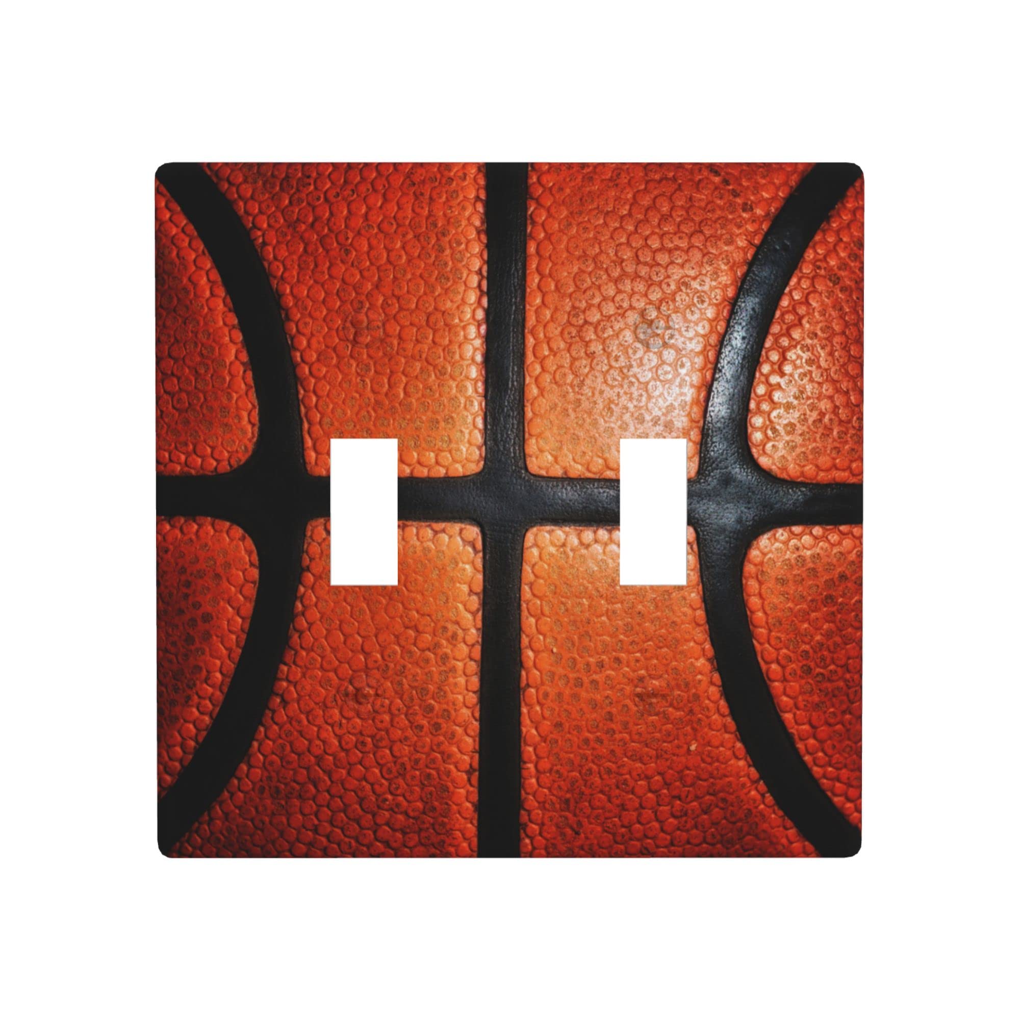 Basketball Double Toggle Light Switch Cover - Decorative 2 Gang Wall Plate (4.5