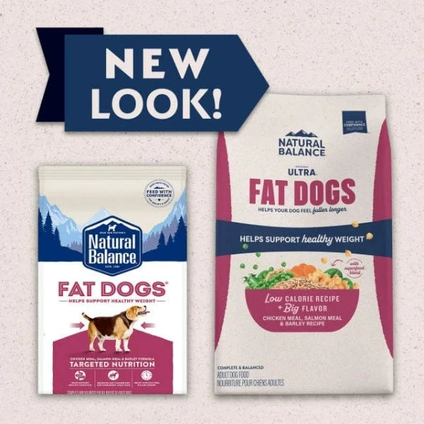 Natural Balance Fat Dogs Recipe Dry Dog Food - Low-Calorie Weight Management for Overweight Dogs - Perfect for Indoor & Senior Dogs with Less Activity