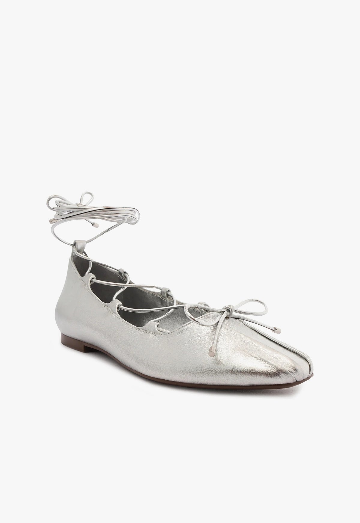 Arissa Women's Lace Up Leather Flats - Comfortable Casual Ballet Shoes for Work, Dating & Everyday Wear