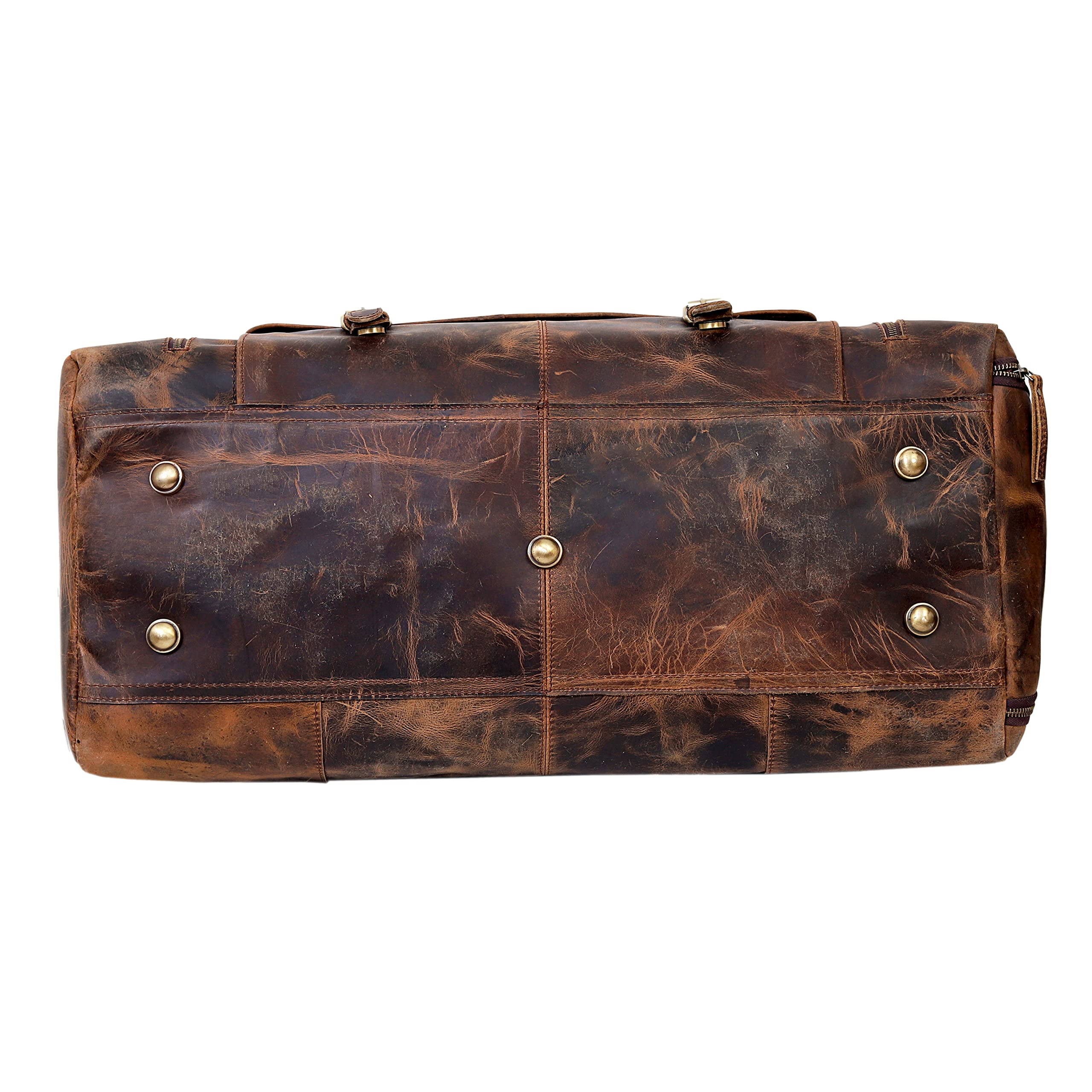 Premium Men's Leather Duffle Bag - Waterproof Travel Gym Duffel for Sports, Overnight & Weekend Trips - Carry On Luggage for Business, Workout & Cabin Getaways