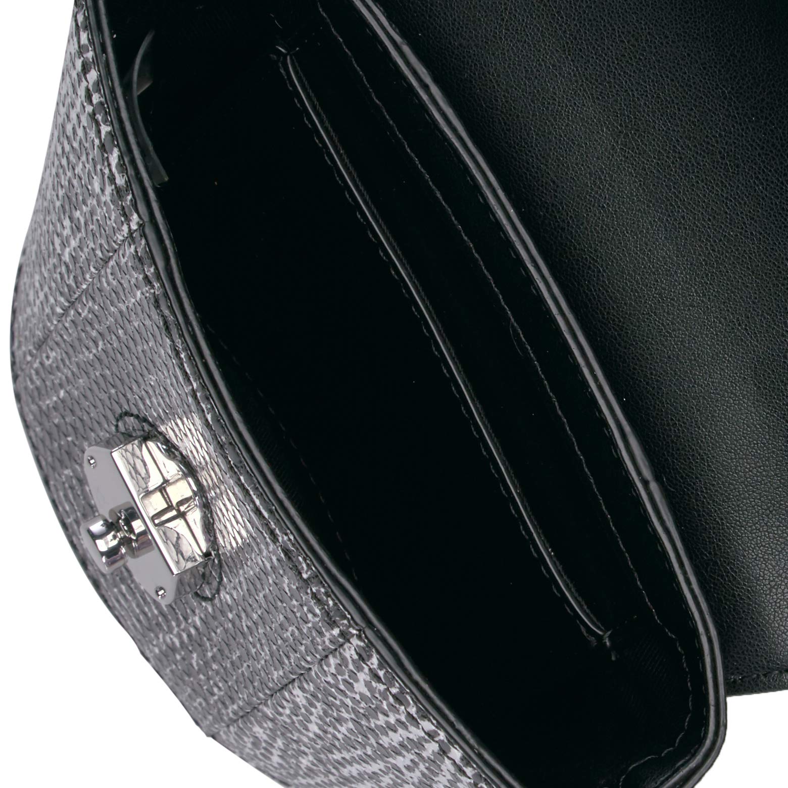 Calvin Klein Statement Series Lock Daytona Leather Mini Bucket Crossbody Bag for Women - Stylish Black Handbag for Daily Use, Travel & Night Out