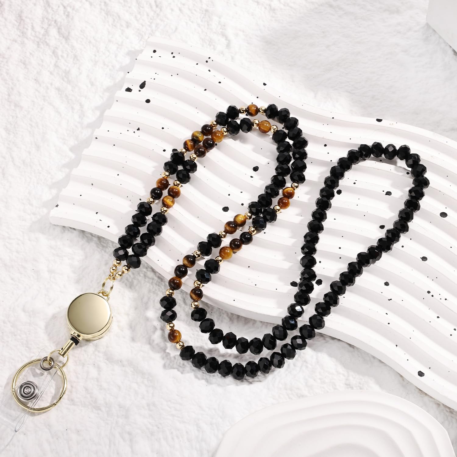 Crystal Beaded Lanyard for Women - ID Badge & Keys Holder for Teachers