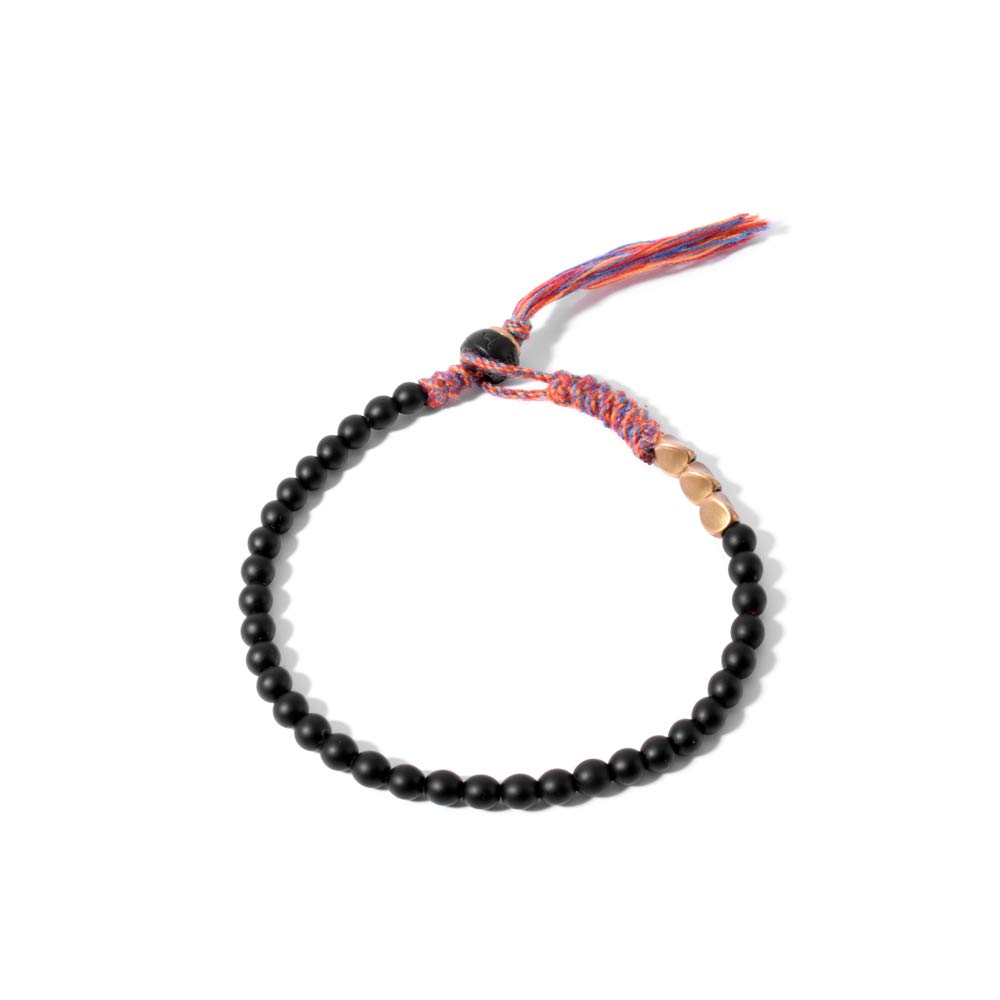OAIITE BALIBALI Handmade Tibetan Copper Beads Bracelet - Lucky Rope Bracelet for Women & Men - Braided Cotton String with Copper Beads - Boho Jewelry for Meditation, Yoga & Spiritual Healing