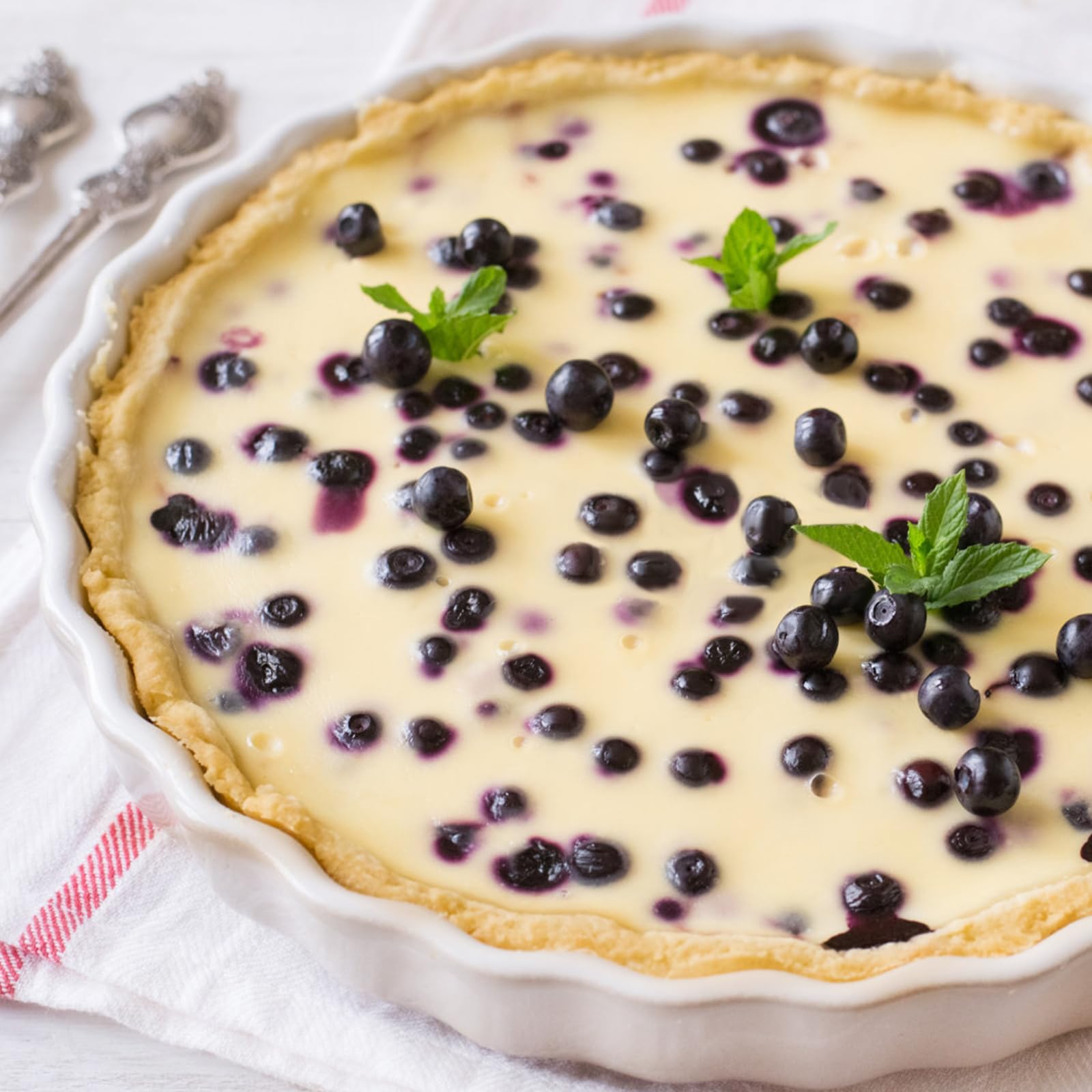 FEOOWV 9-Inch White Round Porcelain Quiche Pan - Non-Stick Tart Pie Dish for Baking, Chicken Pot Pie - Oven, Microwave & Dishwasher Safe - Perfect for Home Baking, Dinner Parties & Holiday Cooking