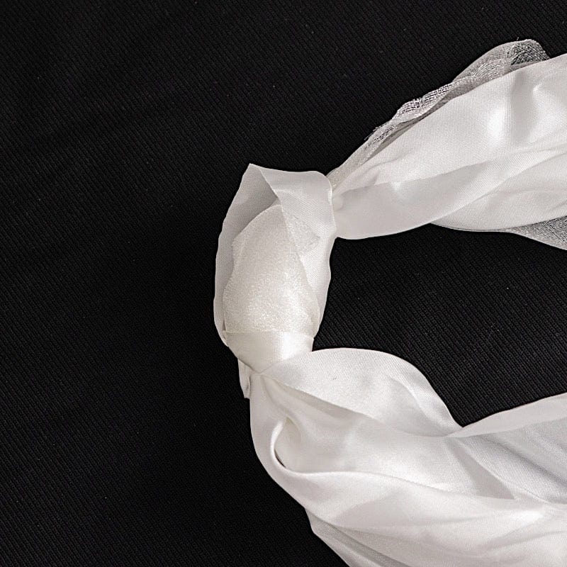 5 Pack Curly Willow Chiffon Satin Chair Sashes - Elegant Wedding Decor, Bridal Shower & Party Chair Ribbons for Banquet, Reception, and Special Events