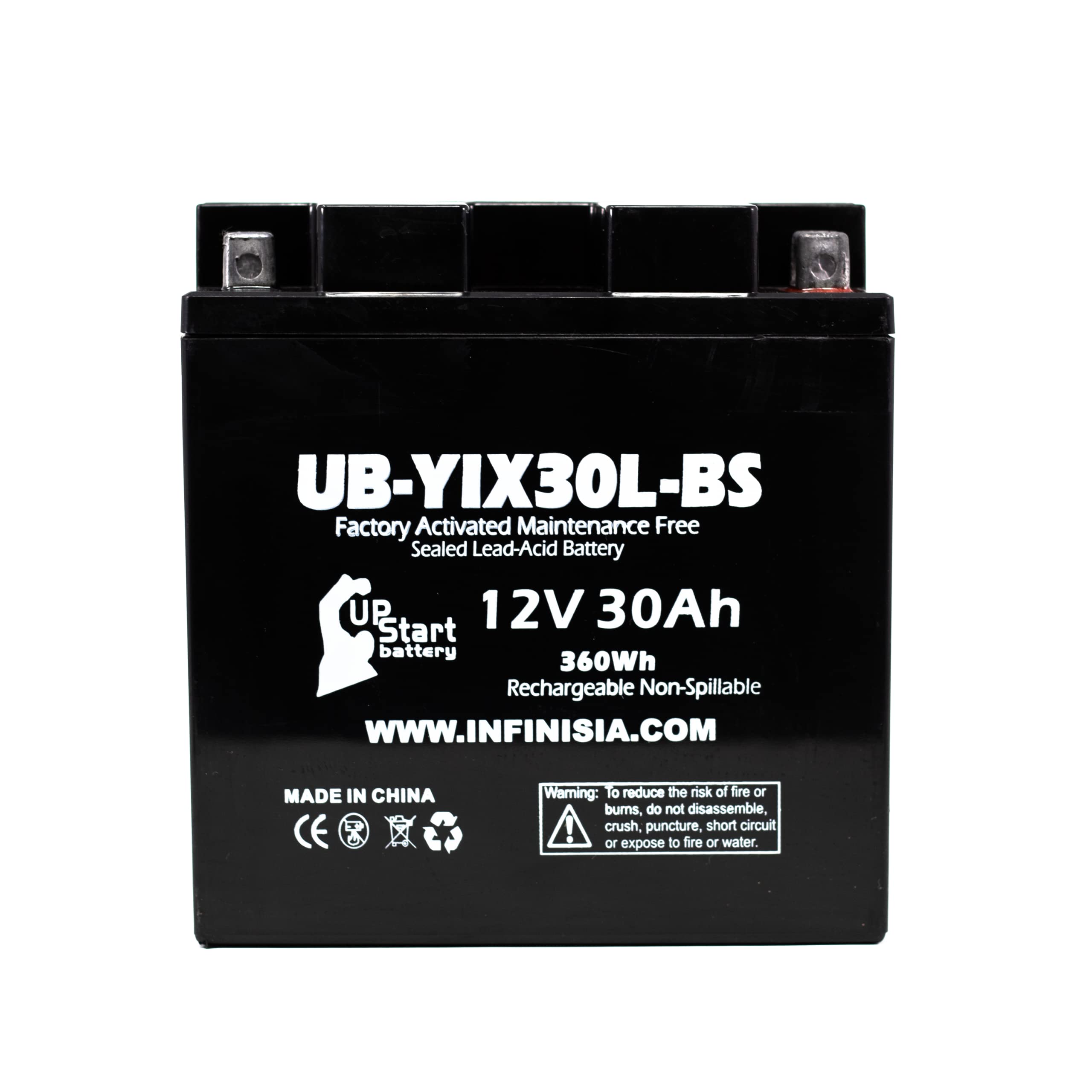 5-Pack UB-YIX30L-BS 12V 30AH Motorcycle Battery Replacement for 1995 Moto Guzzi Stone & EV 1100 CC - Factory Activated Maintenance Free UpStart Battery Brand - Perfect for Long Rides, Off-Road Adventures & Motorcycle Restoration Projects