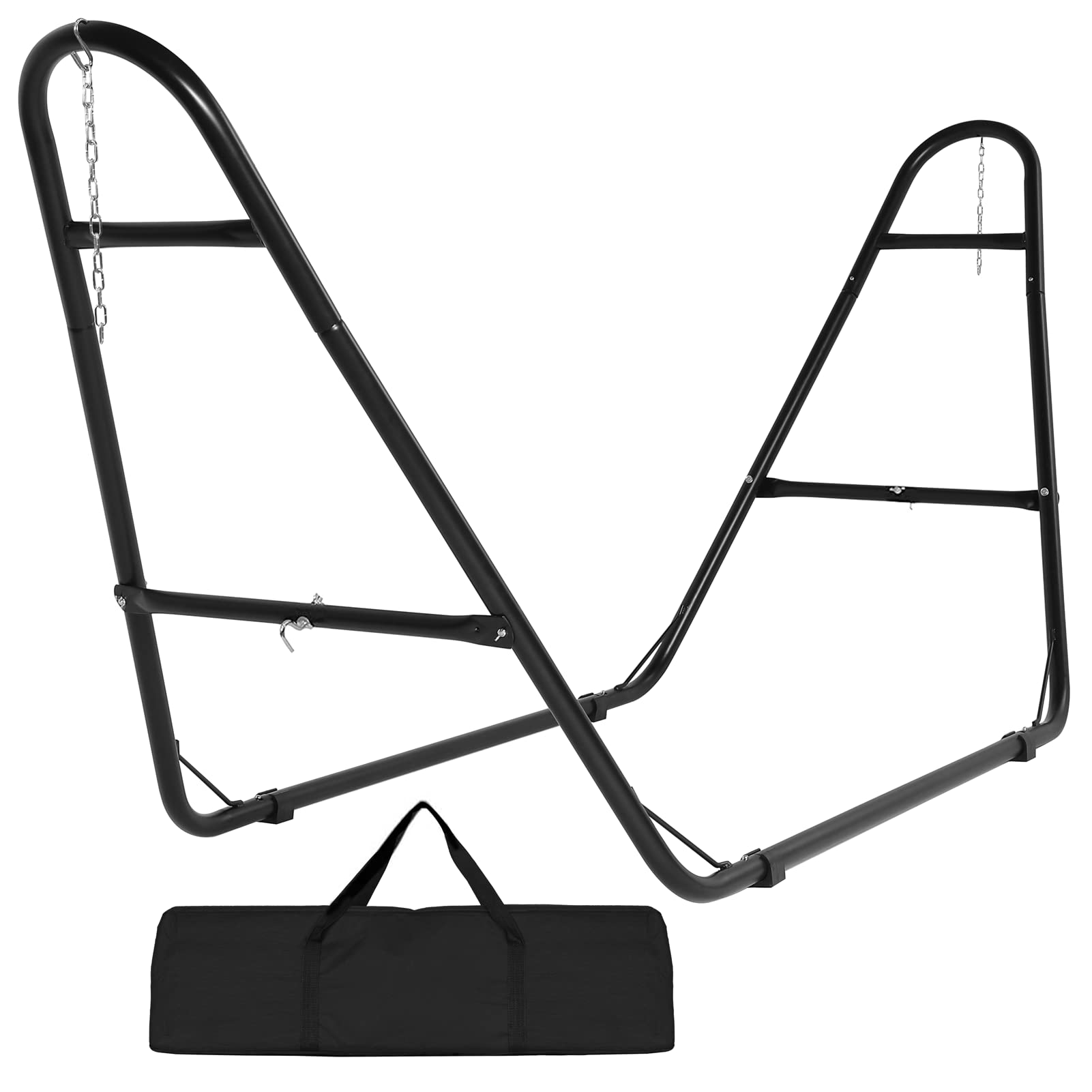 Heavy Duty Steel Hammock Stand for 2 Person - 550 lbs Capacity, Portable Hammock Frame with Carrying Case - Fits 9-13ft Hammocks - Perfect for Backyard, Camping & Beach Relaxation