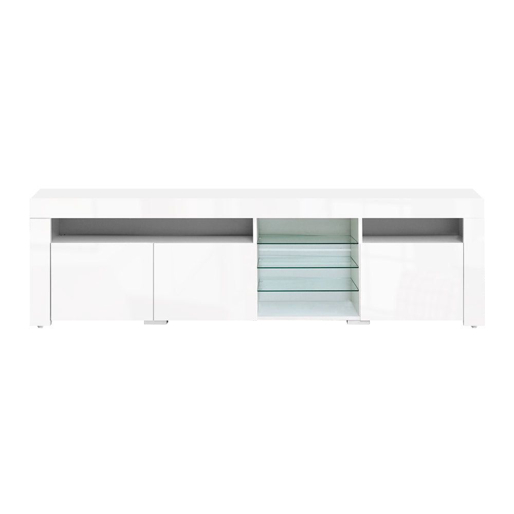 Artiss 180cm White Bobi Entertainment TV Stand with LED Lights - Modern TV Cabinet for Living Room, Bedroom & Home Theater