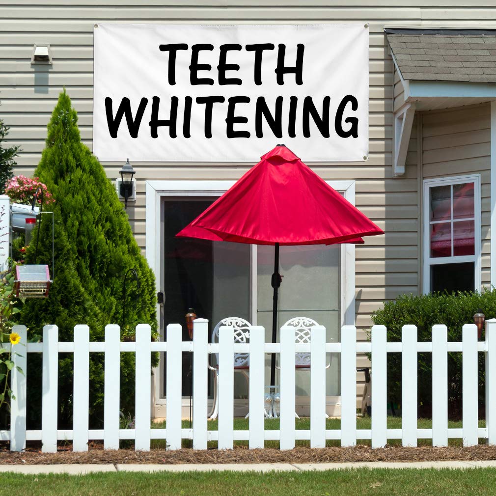 Custom Vinyl Banner - 12x30 Inches with 4 Grommets | Weatherproof Outdoor Advertising Sign for Teeth Whitening, Healthcare & Industrial Yard Use | Perfect for Events, Promotions & Business Signage