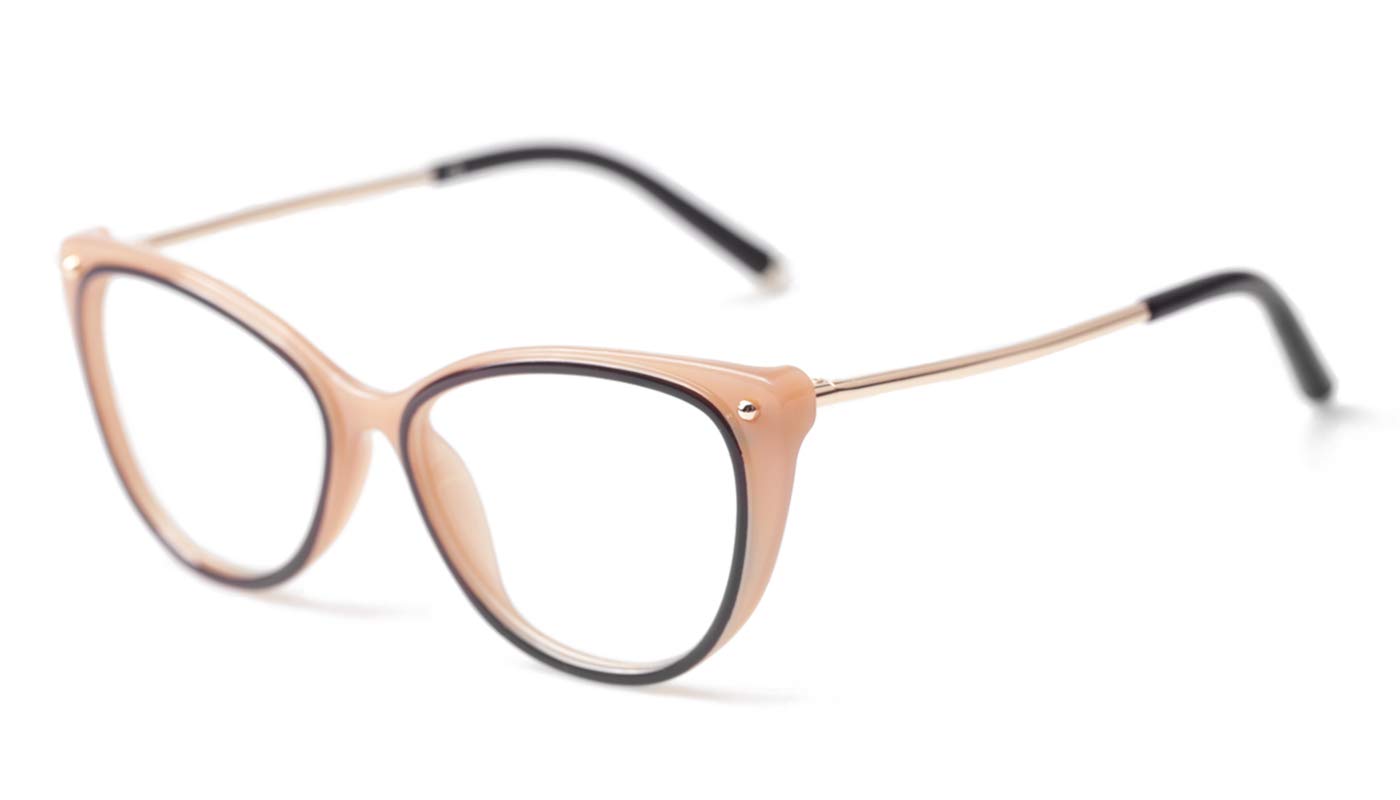 SOOLALA Cat Eye Reading Glasses for Women - Trendy Vintage Style Eyewear with Blue Light Blocking - Perfect for Reading, Office Work & Computer Use